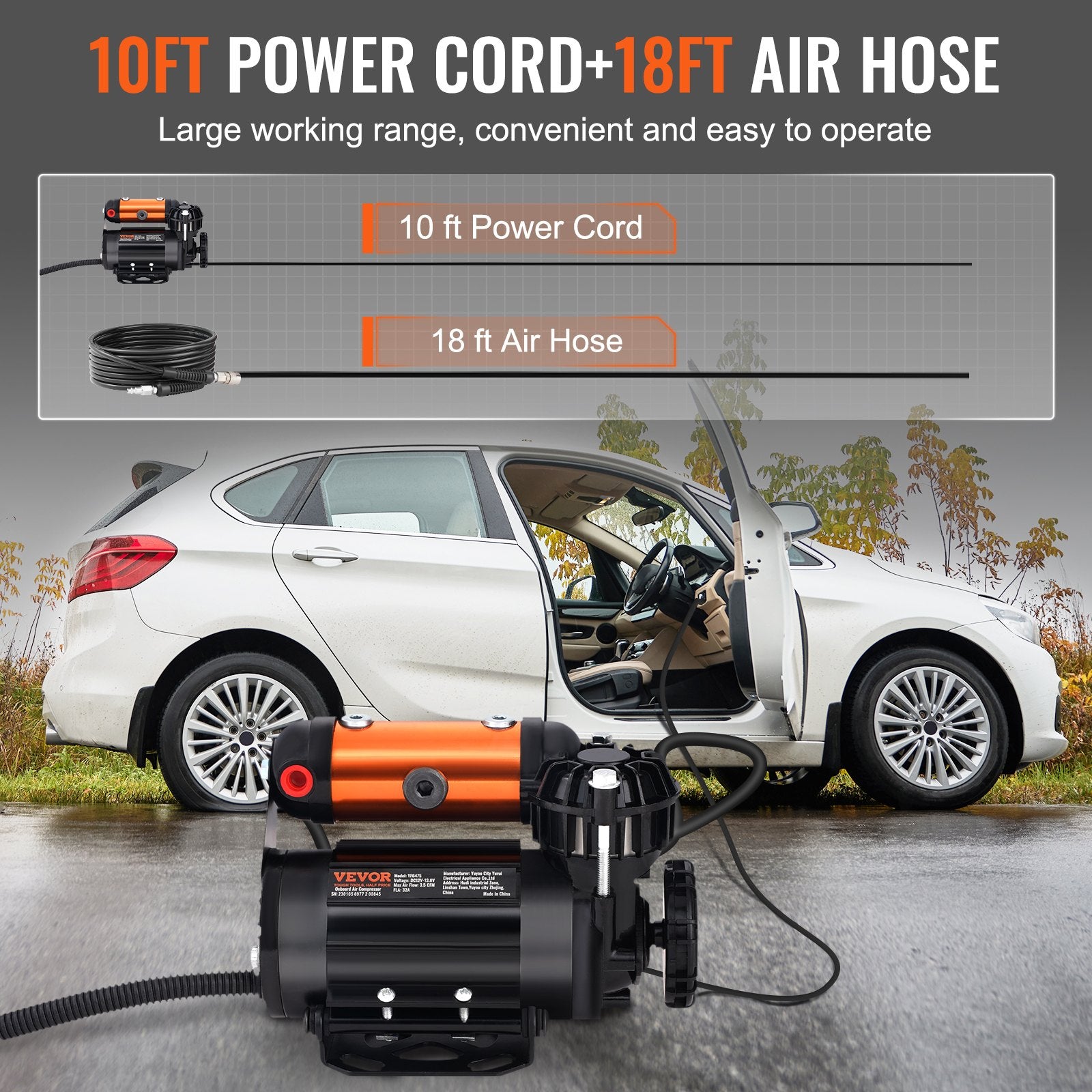 VEVOR Onboard Air Compressor Kit 150PSI Offroad Air Compressor Portable Tire Inflator Heavy Duty 3.5CFM Air Pump for Jeep SUV 4x4 Vehicle Compatibility with Air tools, Air horns, Lockers 5