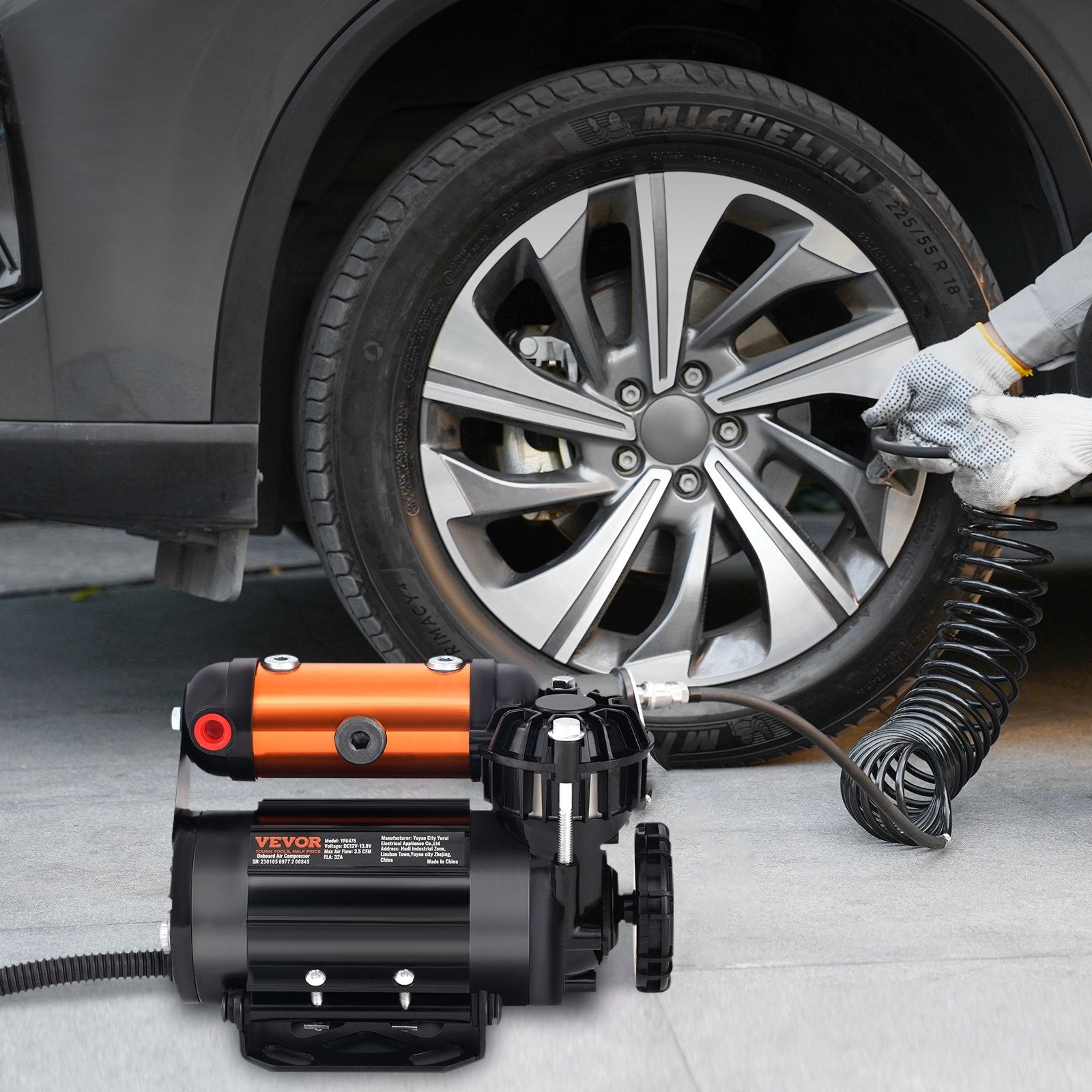 VEVOR Onboard Air Compressor Kit 150PSI Offroad Air Compressor Portable Tire Inflator Heavy Duty 3.5CFM Air Pump for Jeep SUV 4x4 Vehicle Compatibility with Air tools, Air horns, Lockers 7