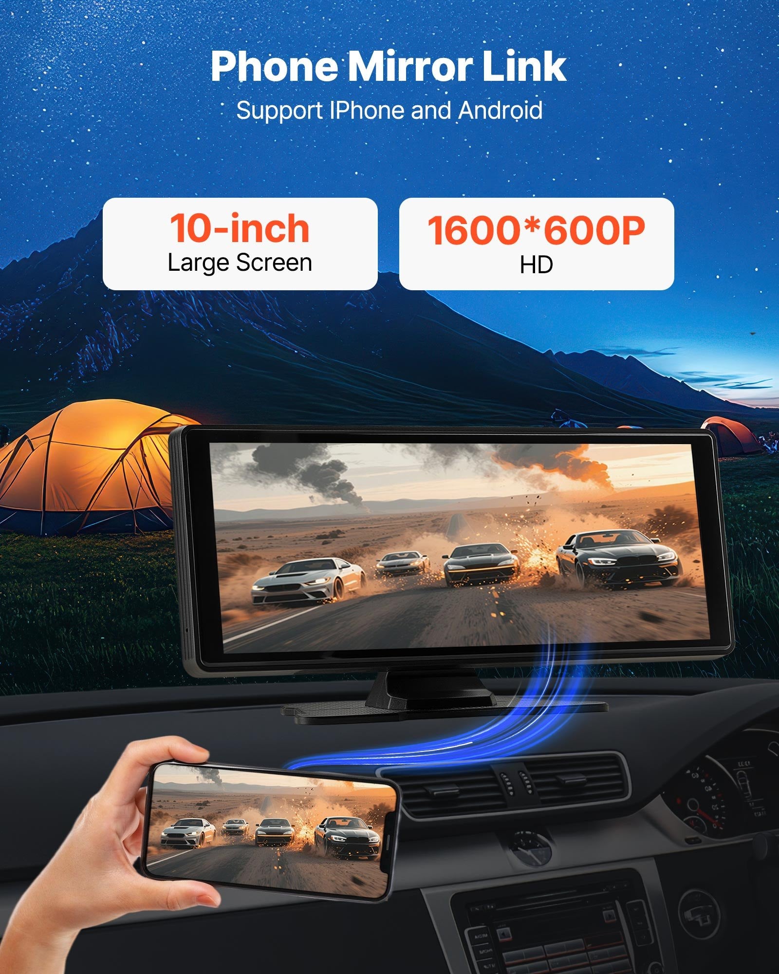 VEVOR Car Stereo Radio CarPlay Touchscreen 254 mm Apple Android Auto Bluetooth 5