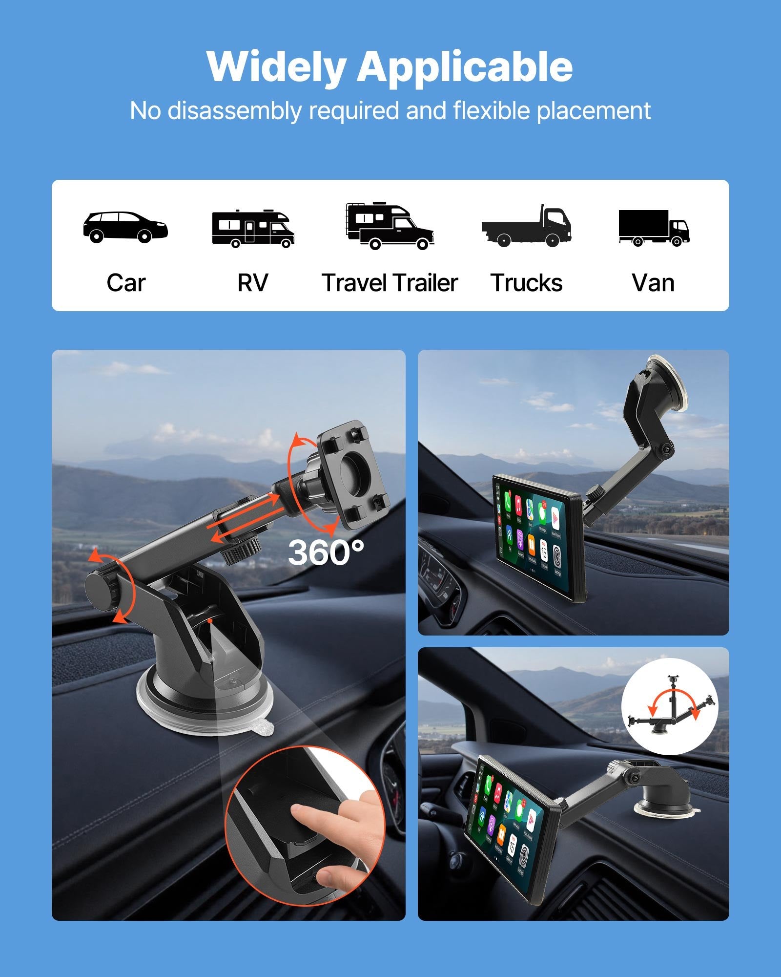 VEVOR Car Stereo Radio CarPlay Touchscreen 254 mm Apple Android Auto Bluetooth 6