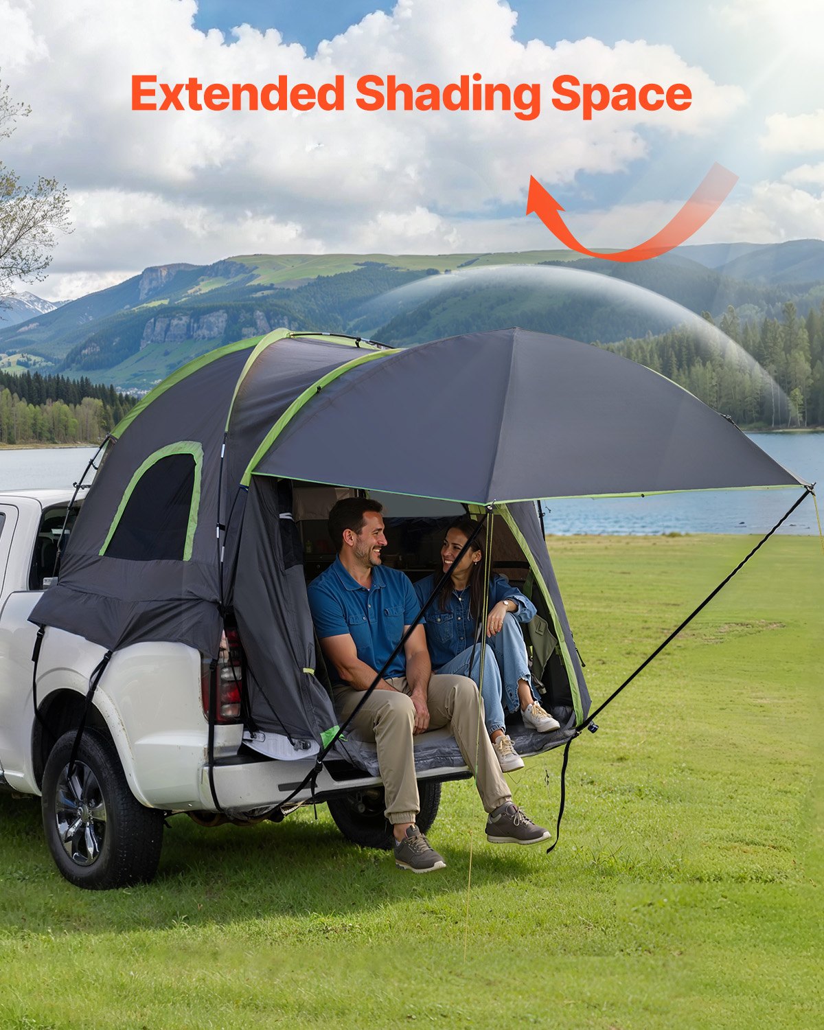 VEVOR Truck Tent 8.0-8.2ft Waterproof PU2000 Truck Bed Camping Tent 2-3 Person