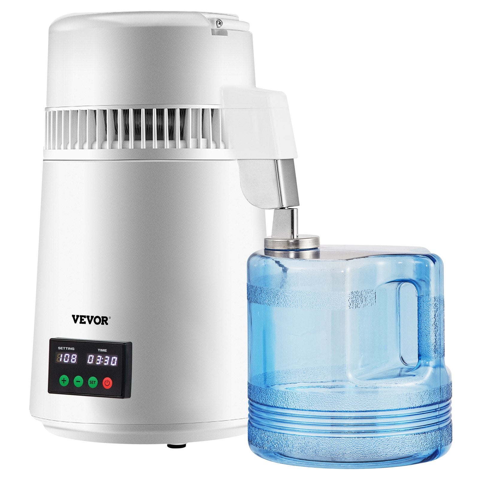 VEVOR 4L Water Distiller 1L/H Distilled Water Maker Timing & Temp Display White 10