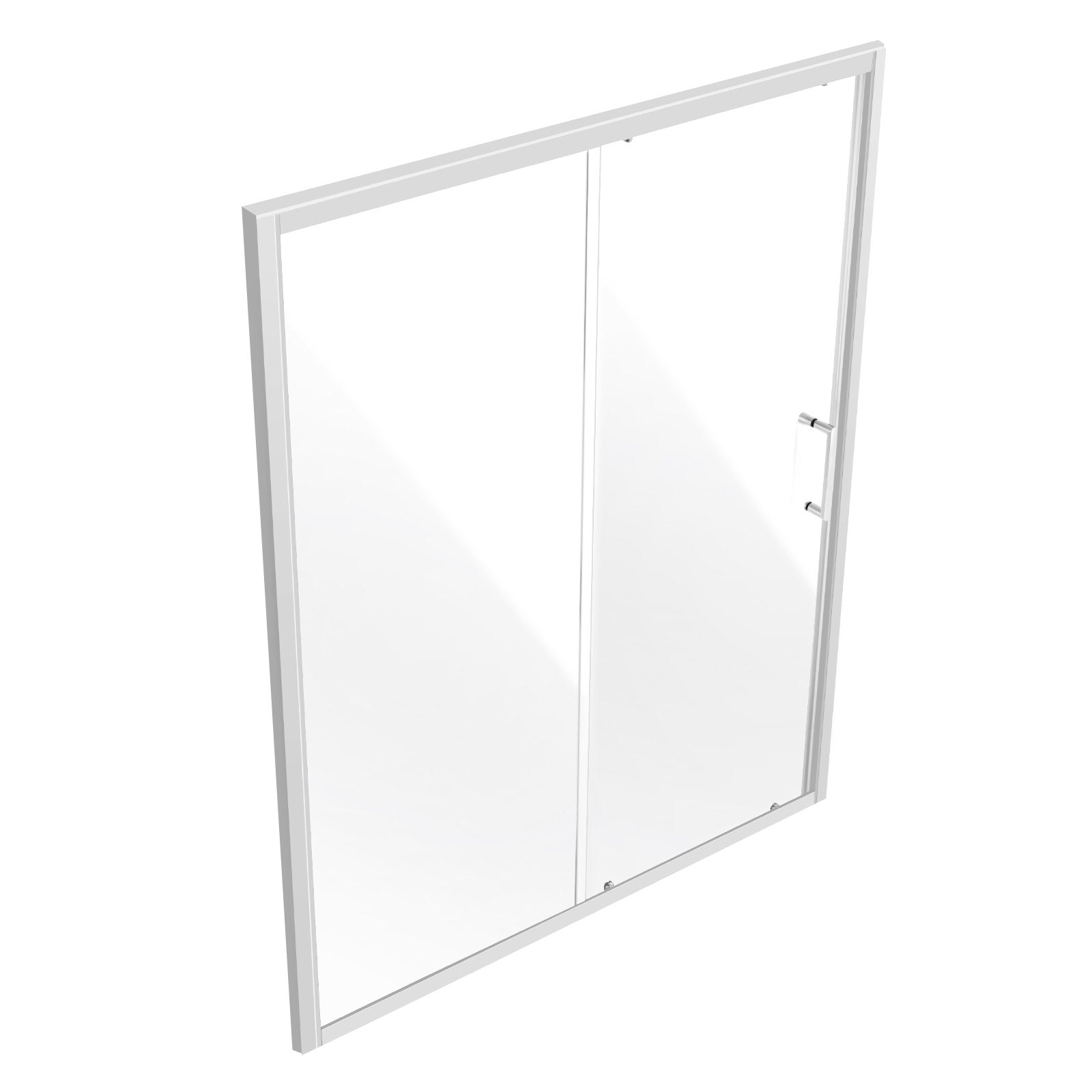 VEVOR Semi-frameless Shower Door 57.7-59" x 70" SGCC Tempered Glass 1/4" Chrome 9