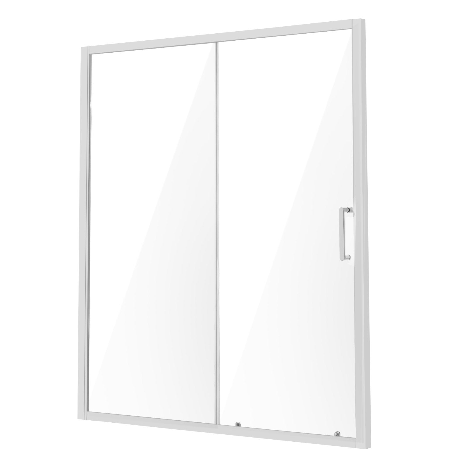 VEVOR Semi-frameless Shower Door 57.7-59" x 70" SGCC Tempered Glass 1/4" Chrome 10