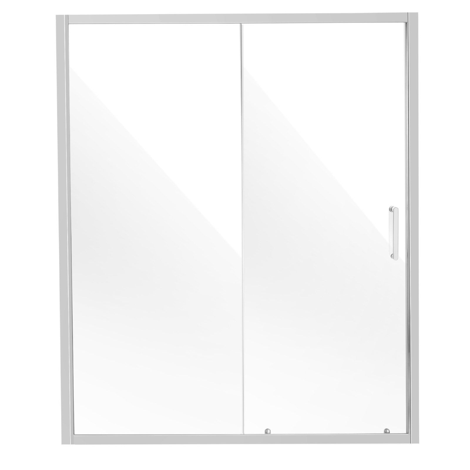 VEVOR Semi-frameless Shower Door 57.7-59" x 70" SGCC Tempered Glass 1/4" Chrome 11