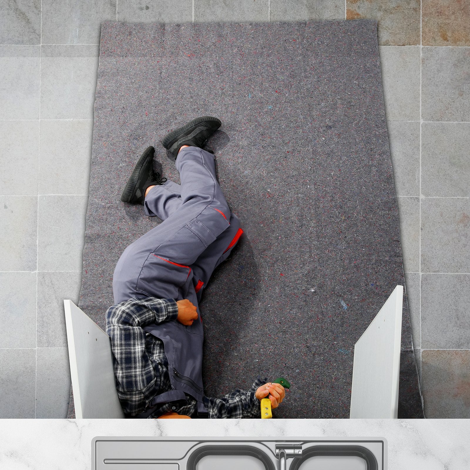 VEVOR Moving Blankets, 1829 x 1372 mm, 12 kg/dz Weight, 12 Pack, Professional Recycled Cotton Packing Blanket, Large Heavy Duty Shipping Mover Pads Perfect for Protecting Furniture, Floors, Appliances 8