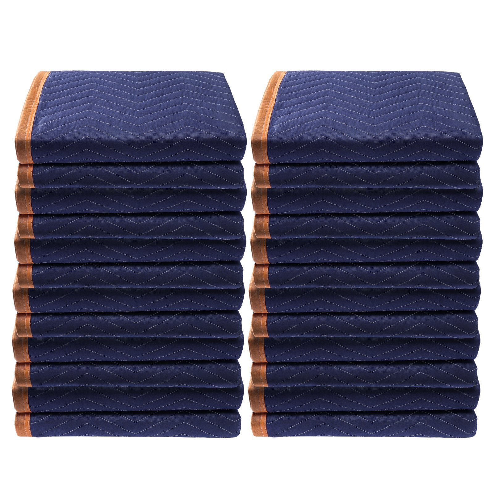 VEVOR Moving Blankets, 2032 x 1829 mm, 15.6 kg/dz, 12 Packs, Professional Non-Woven & Recycled Cotton Packing Blanket, Heavy Duty Mover Pads for Protecting Furniture, Floors, Appliances, Blue/Orange
