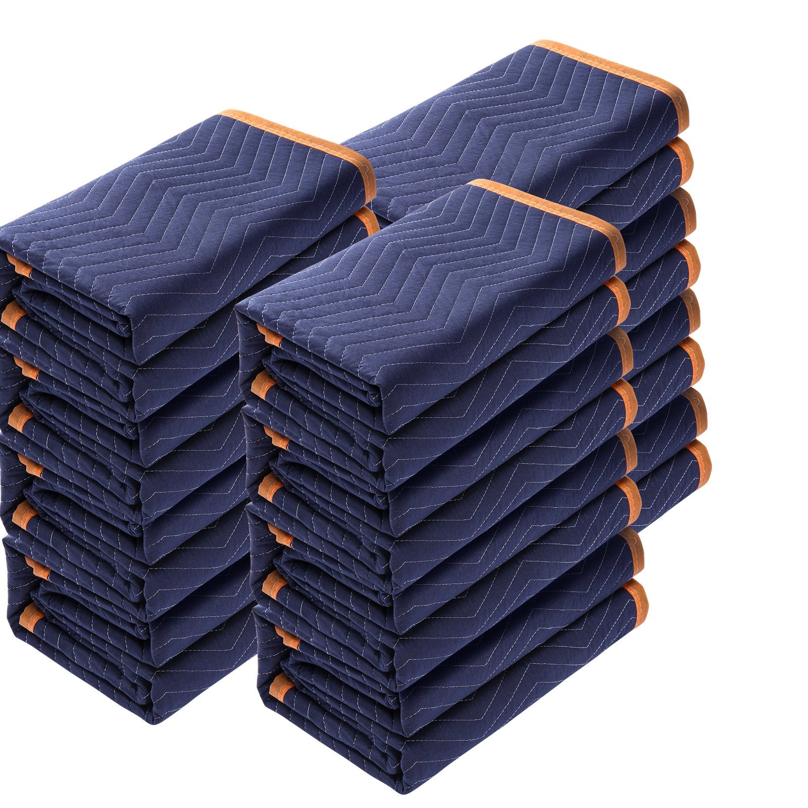 VEVOR Moving Blankets, 2032 x 1829 mm, 15.6 kg/dz, 12 Packs, Professional Non-Woven & Recycled Cotton Packing Blanket, Heavy Duty Mover Pads for Protecting Furniture, Floors, Appliances, Blue/Orange 11