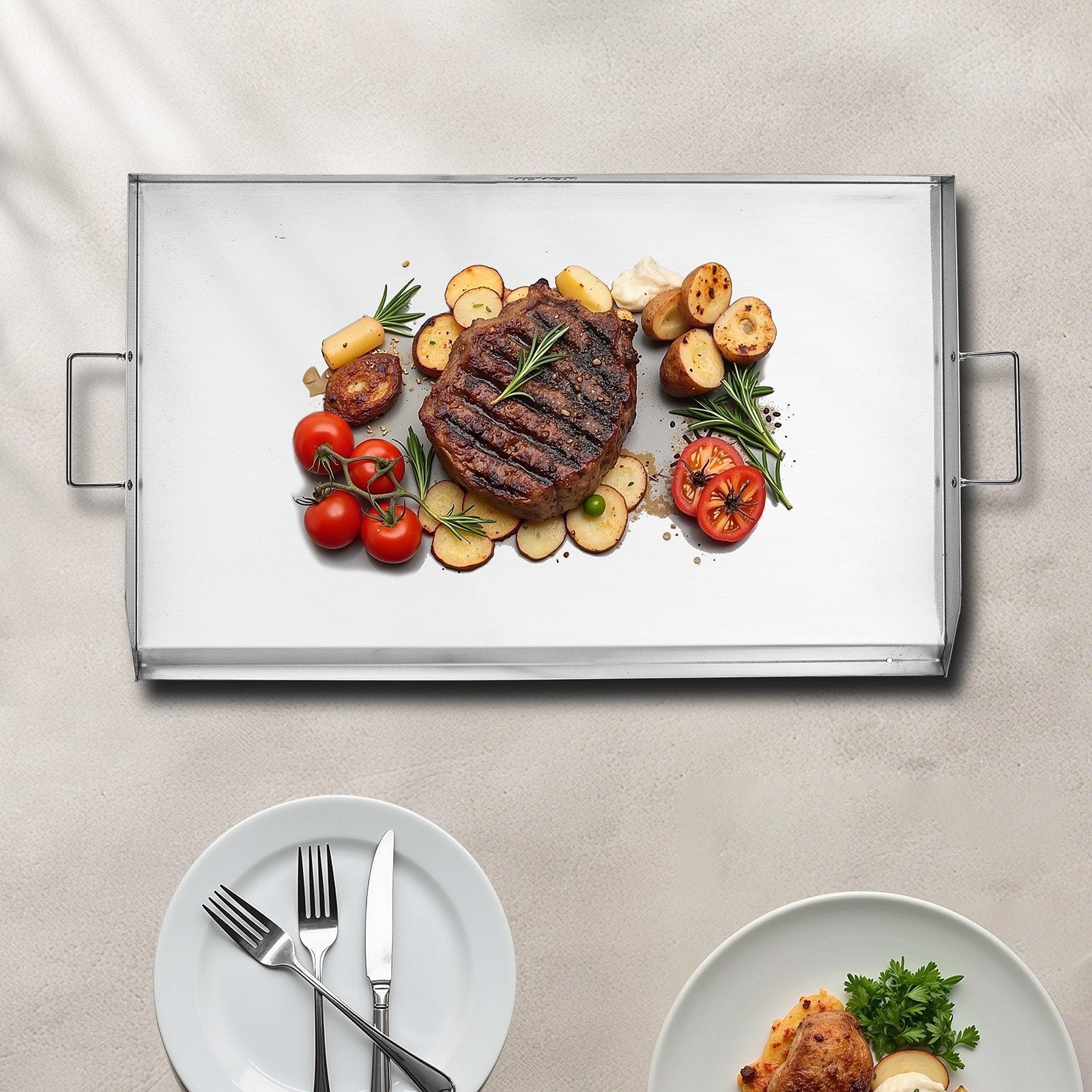 VEVOR 36x22 in Flat Top Griddle Stainless Steel Universal BBQ Grill Pan Cookware 8