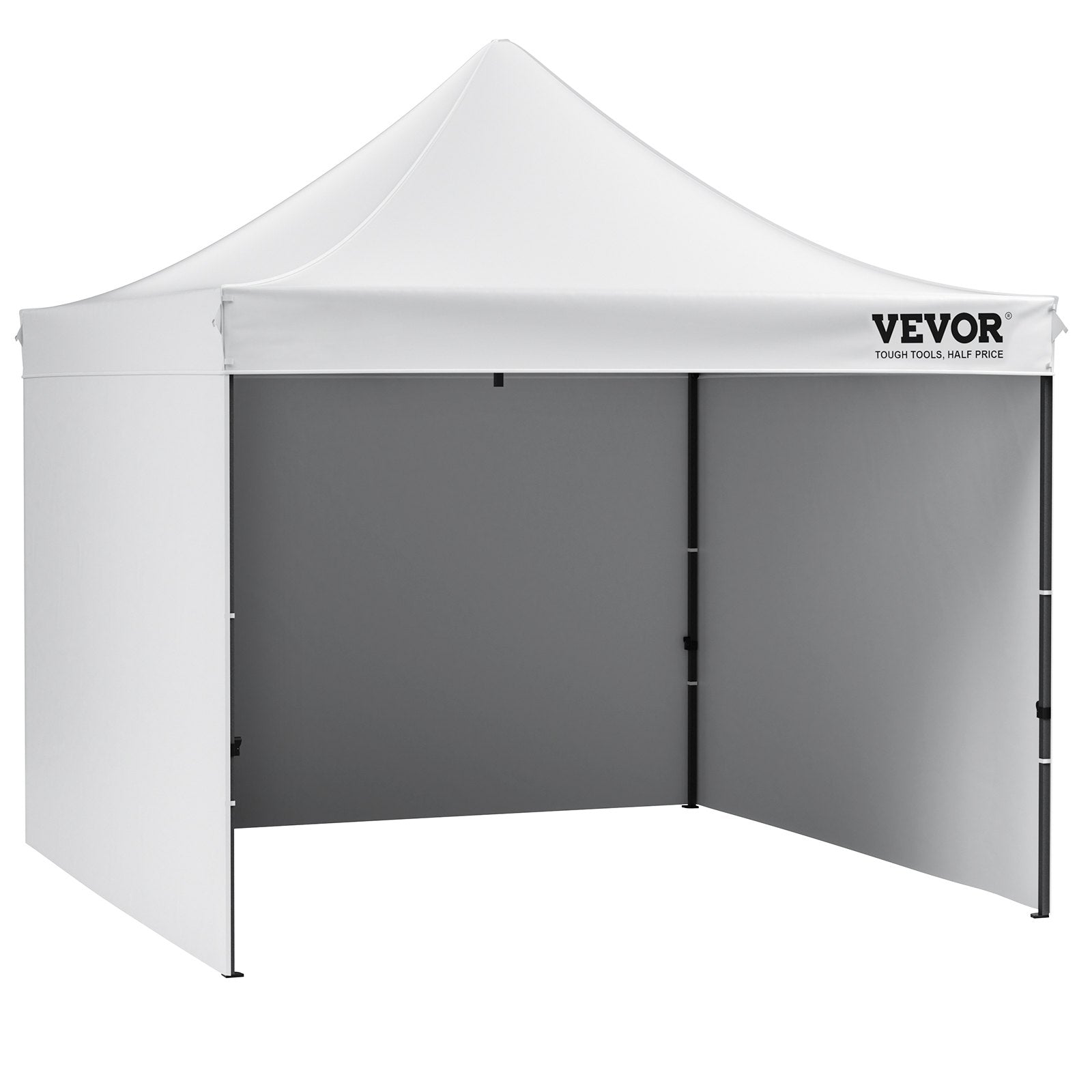 VEVOR Pop Up Canopy Tent Outdoor Gazebo Tent 10x10FT with Sidewalls & Bag White 11