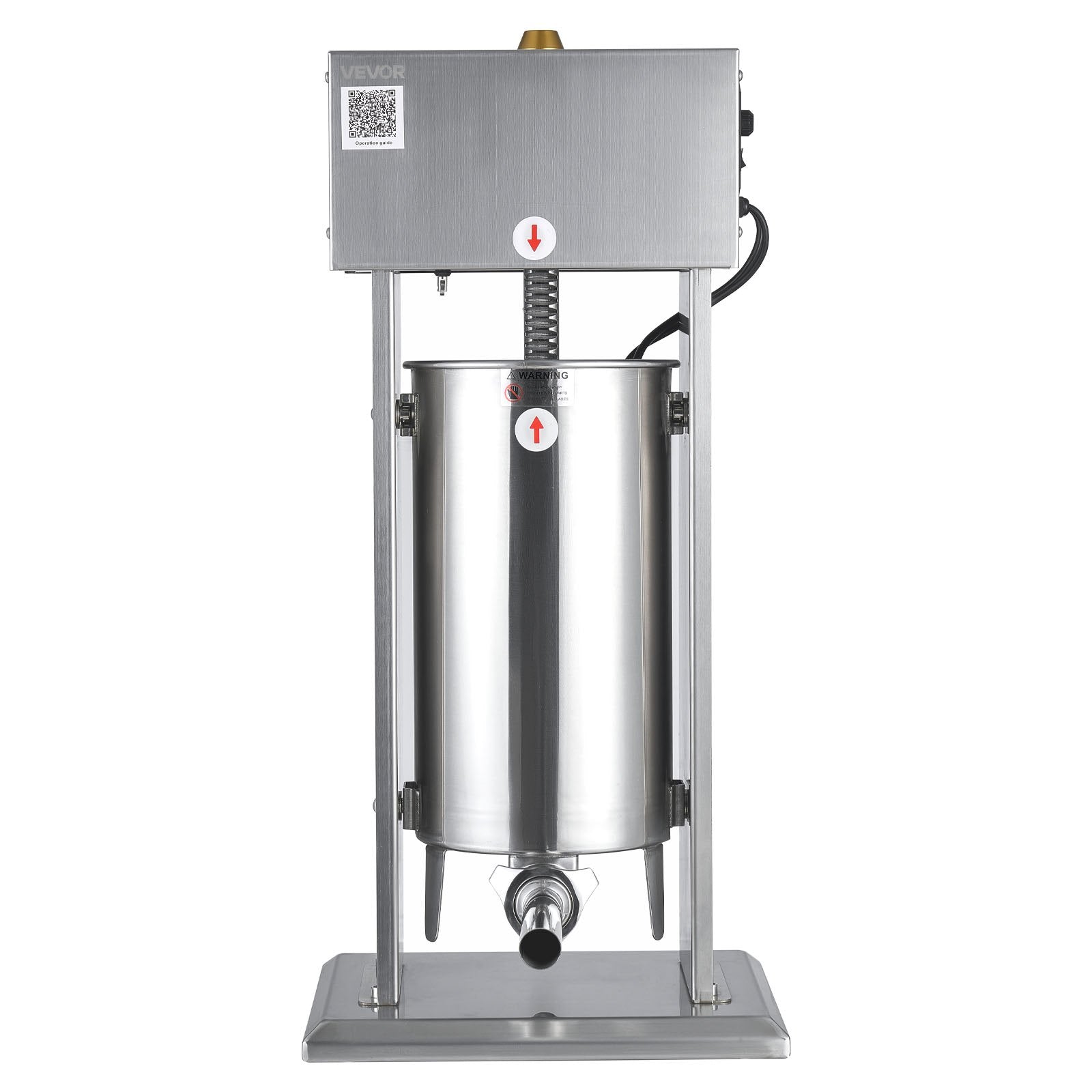 VEVOR Electric Sausage Stuffer, 33 LBS / 15 L Vertical Meat Stuffer, Stepless Speed Control and Foot Pedal, Stainless Steel Heavy Duty Sausage Filler with 4 Stuffing Tubes, for Commercial & Home Use 10
