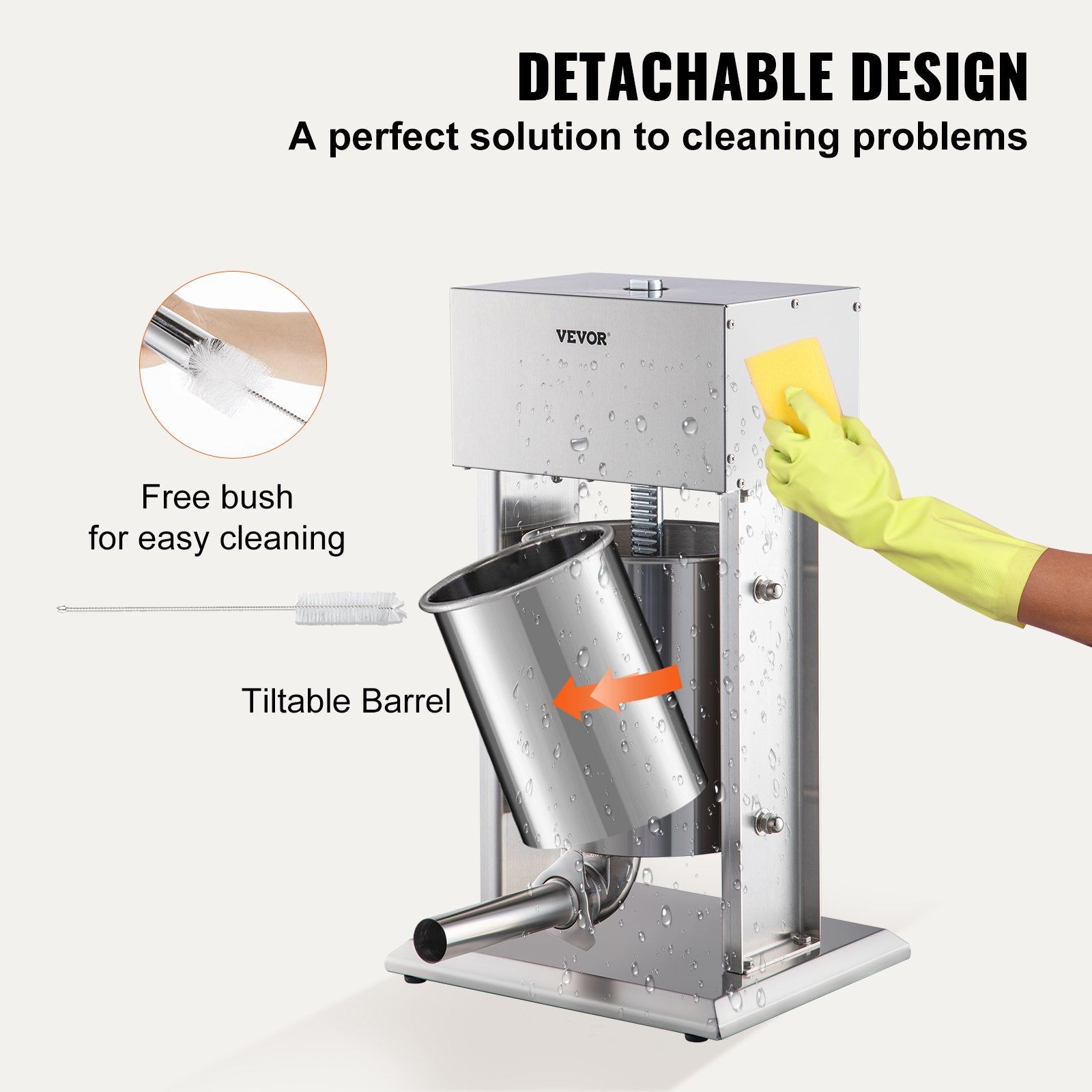 VEVOR Electric Sausage Stuffer 10L Variable Speed Sausage Maker Stainless Steel 6