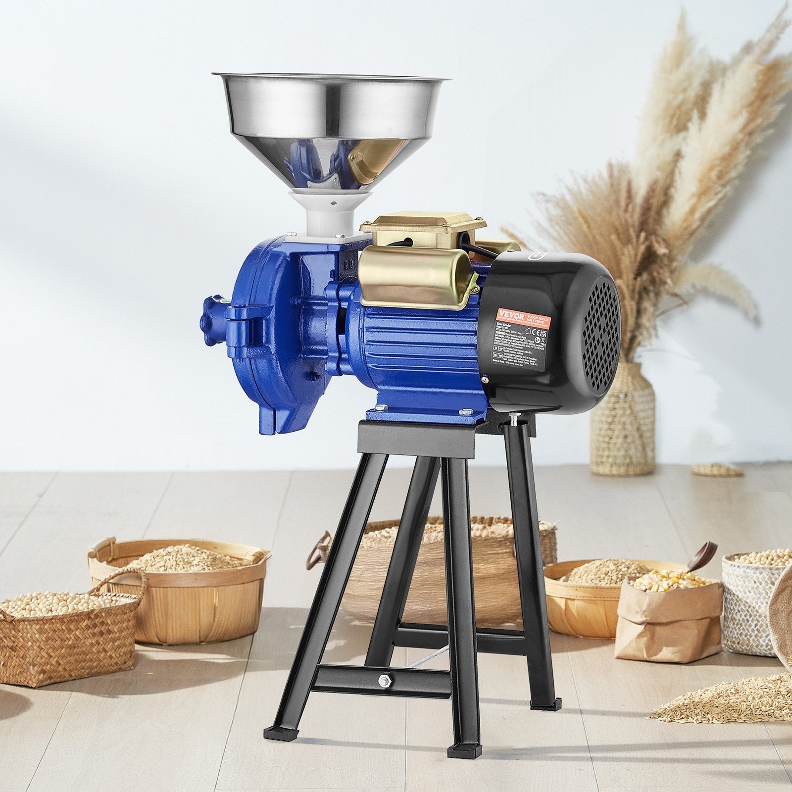 VEVOR 3000W Electric Grain Grinder Corn Wheat Flour Cereal Mill Dry Grinder 8