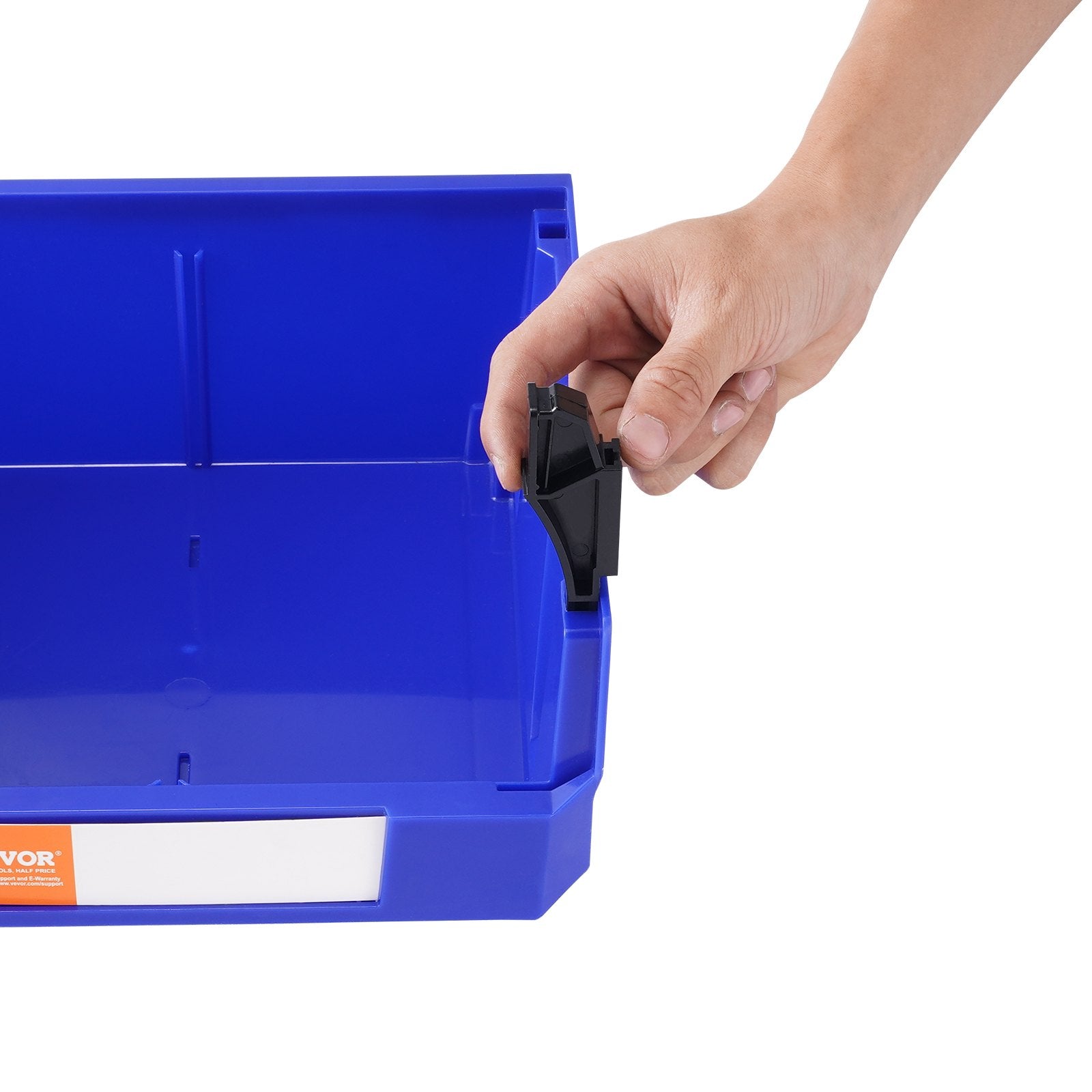 VEVOR Plastic Storage Bin, (276 mm x 279 mm x 128 mm), Hanging Stackable Storage Organizer Bin, Blue/Red, 6-Pack, Heavy Duty Stacking Containers for Closet, Kitchen, Office, or Pantry Organization 10