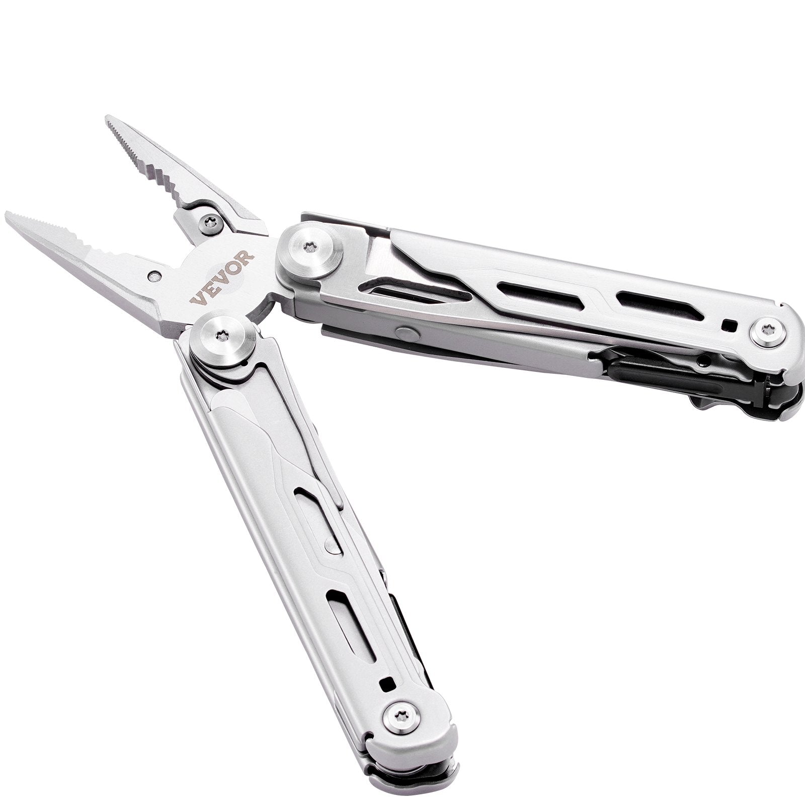 VEVOR 16-In-1 Multitool Pliers, Multi Tool Pliers, Cutters, Knife, Scissors, Ruler, Screwdrivers, Wood Saw, Can Bottle Opener, with Safety Locking and Sheath, for Survival, Camping, Hunting and Hiking 9