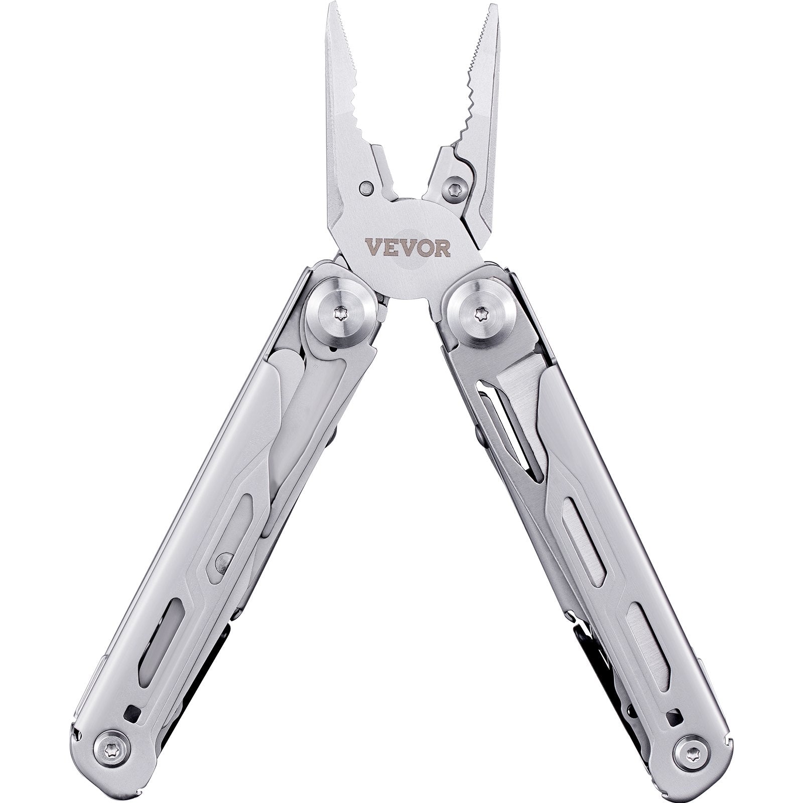 VEVOR 16-In-1 Multitool Pliers, Multi Tool Pliers, Cutters, Knife, Scissors, Ruler, Screwdrivers, Wood Saw, Can Bottle Opener, with Safety Locking and Sheath, for Survival, Camping, Hunting and Hiking 11