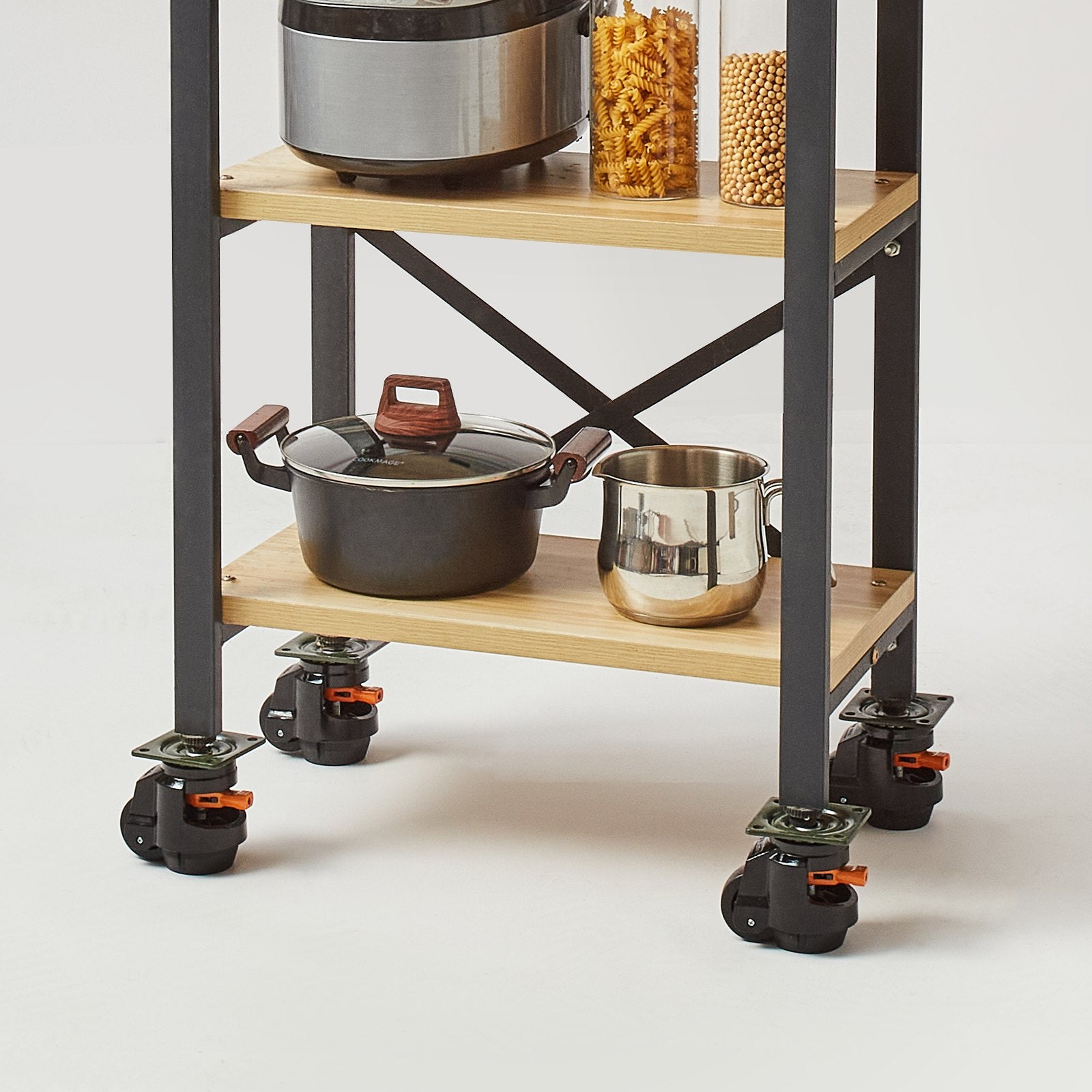 VEVOR Leveling Casters, Set of 4, 1000 kg Total Load Capacity, 63.5 mm, Heavy Duty with Upgraded Handle Design, 360 Degree Swivel Caster Wheels, Adjustable Casters with Feet for Workbench, Machine 8