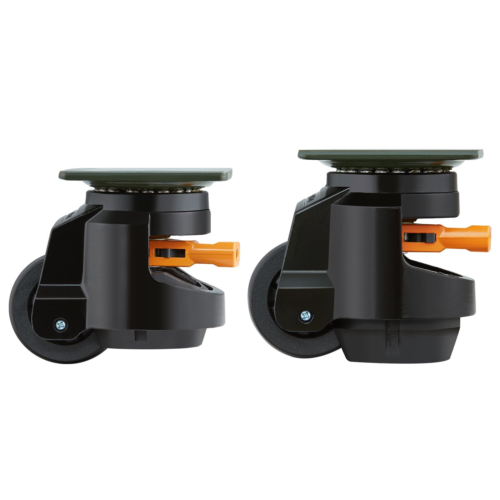 VEVOR Leveling Casters, Set of 4, 1000 kg Total Load Capacity, 63.5 mm, Heavy Duty with Upgraded Handle Design, 360 Degree Swivel Caster Wheels, Adjustable Casters with Feet for Workbench, Machine 10