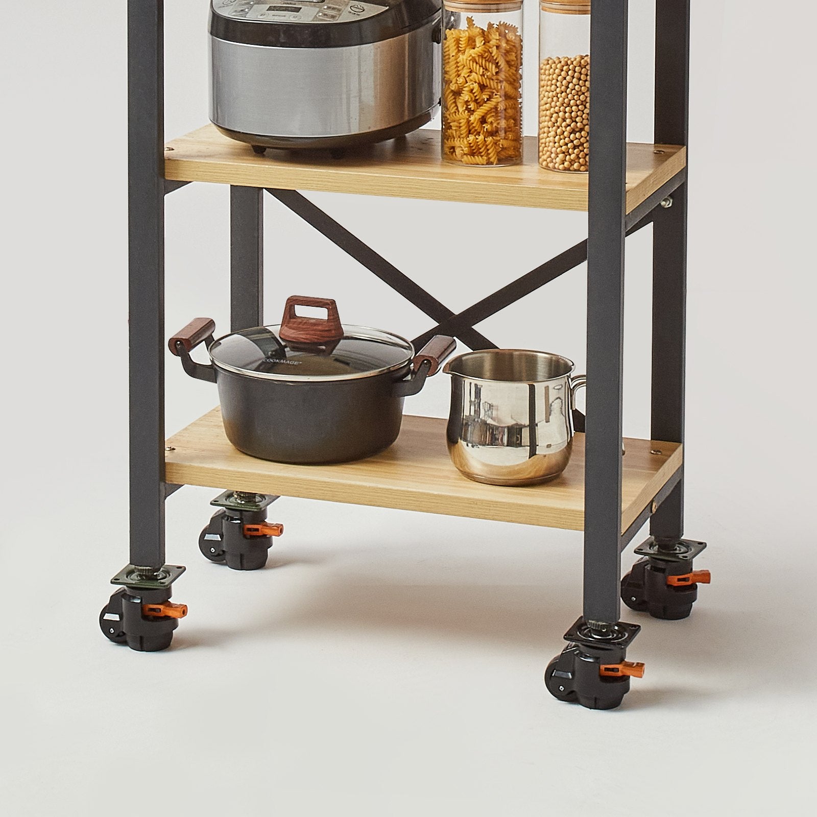 VEVOR Leveling Casters, Set of 4, 500 kg Total Load Capacity, 50.8 mm, Heavy Duty with Upgraded Handle Design, 360 Degree Swivel Caster Wheels, Adjustable Casters with Feet for Workbench, Machine 8