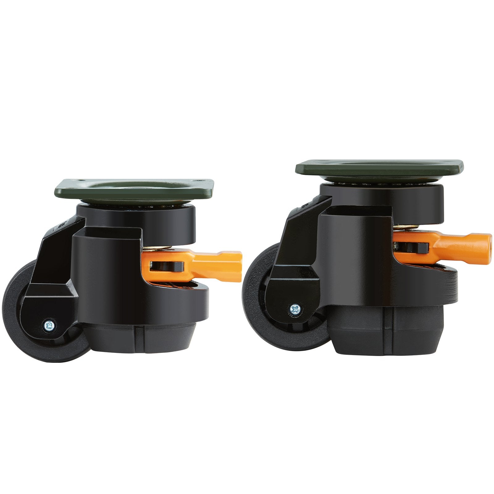 VEVOR Leveling Casters, Set of 4, 500 kg Total Load Capacity, 50.8 mm, Heavy Duty with Upgraded Handle Design, 360 Degree Swivel Caster Wheels, Adjustable Casters with Feet for Workbench, Machine 10