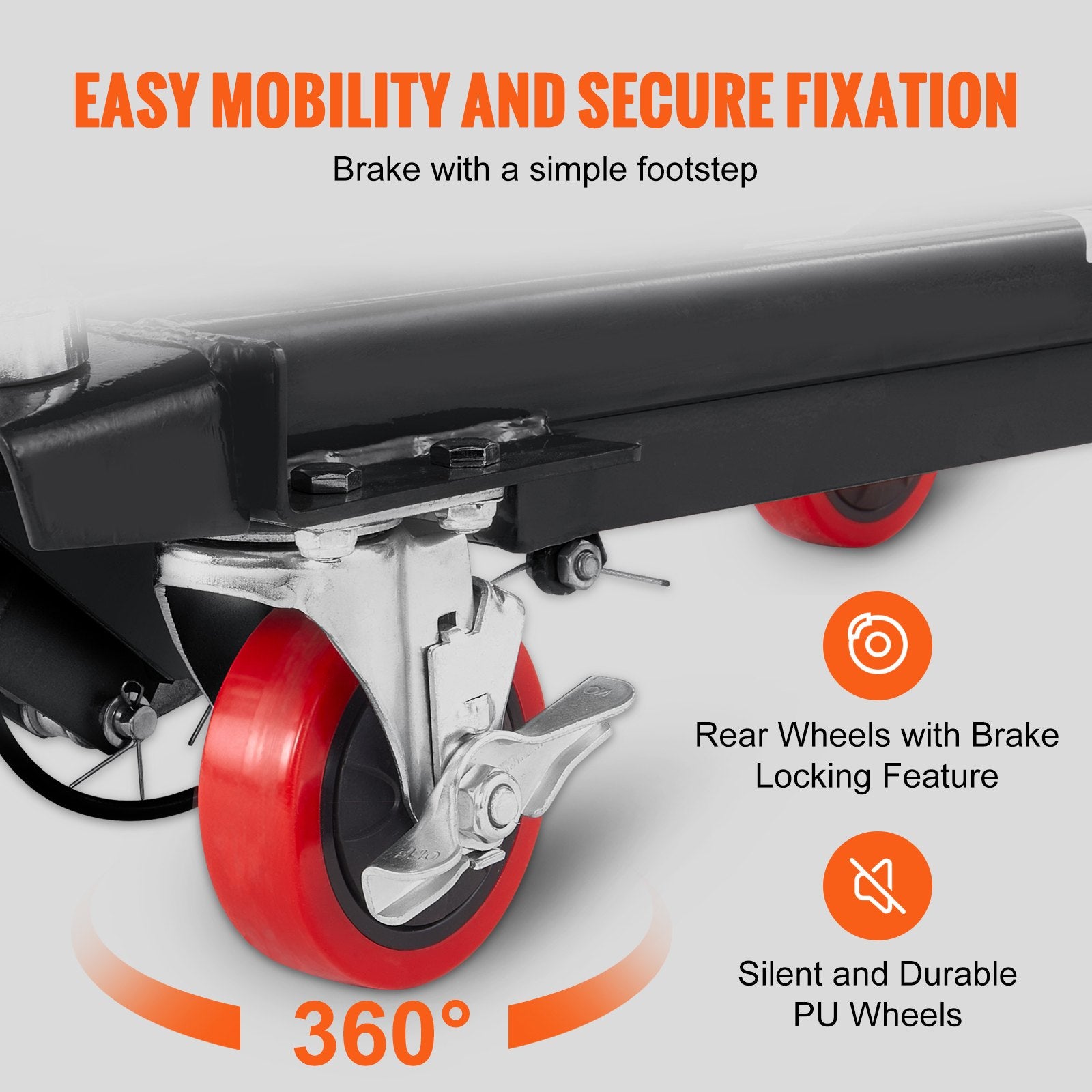 VEVOR Hydraulic Lift Table Cart, 330lbs Capacity 28.5" Lifting Height, Manual Single Scissor Lift Table with 4 Wheels and Non-slip Pad, Hydraulic Scissor Cart for Material Handling, Black 4
