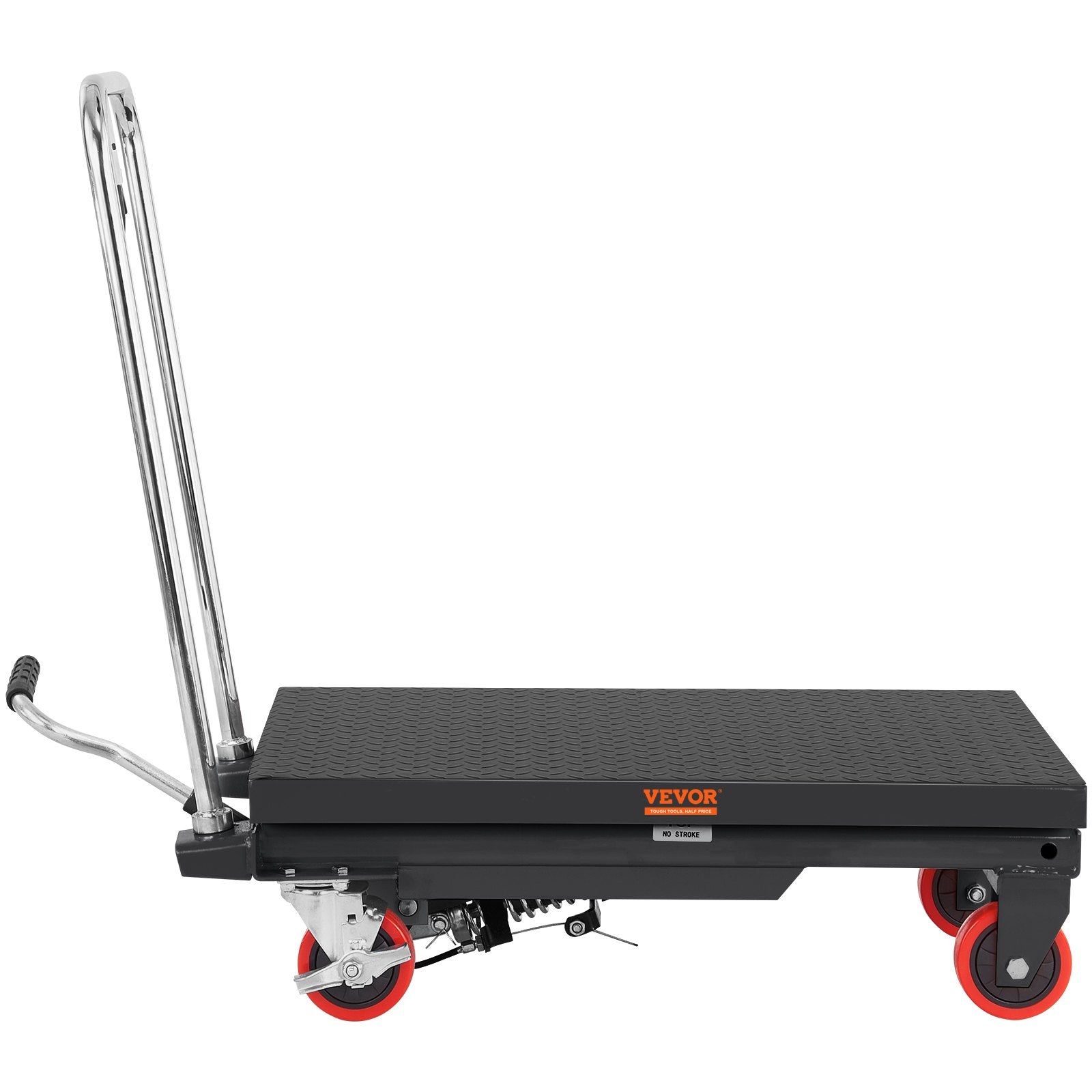 VEVOR Hydraulic Lift Table Cart, 330lbs Capacity 28.5" Lifting Height, Manual Single Scissor Lift Table with 4 Wheels and Non-slip Pad, Hydraulic Scissor Cart for Material Handling, Black 10