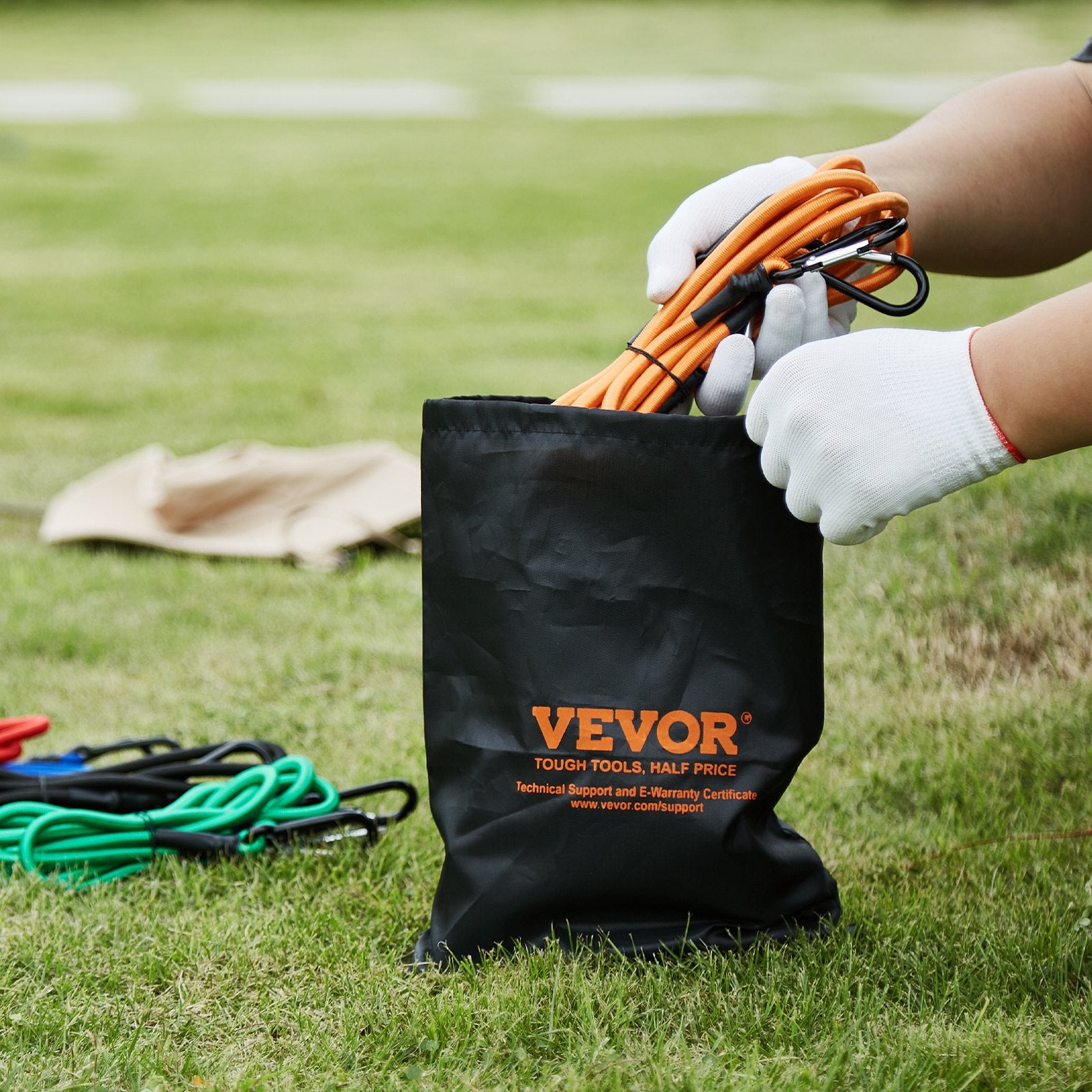 VEVOR 30 Pcs Bungee Cords Set 8mm Heavy Duty Bungee Straps with Steel Carabiners 8