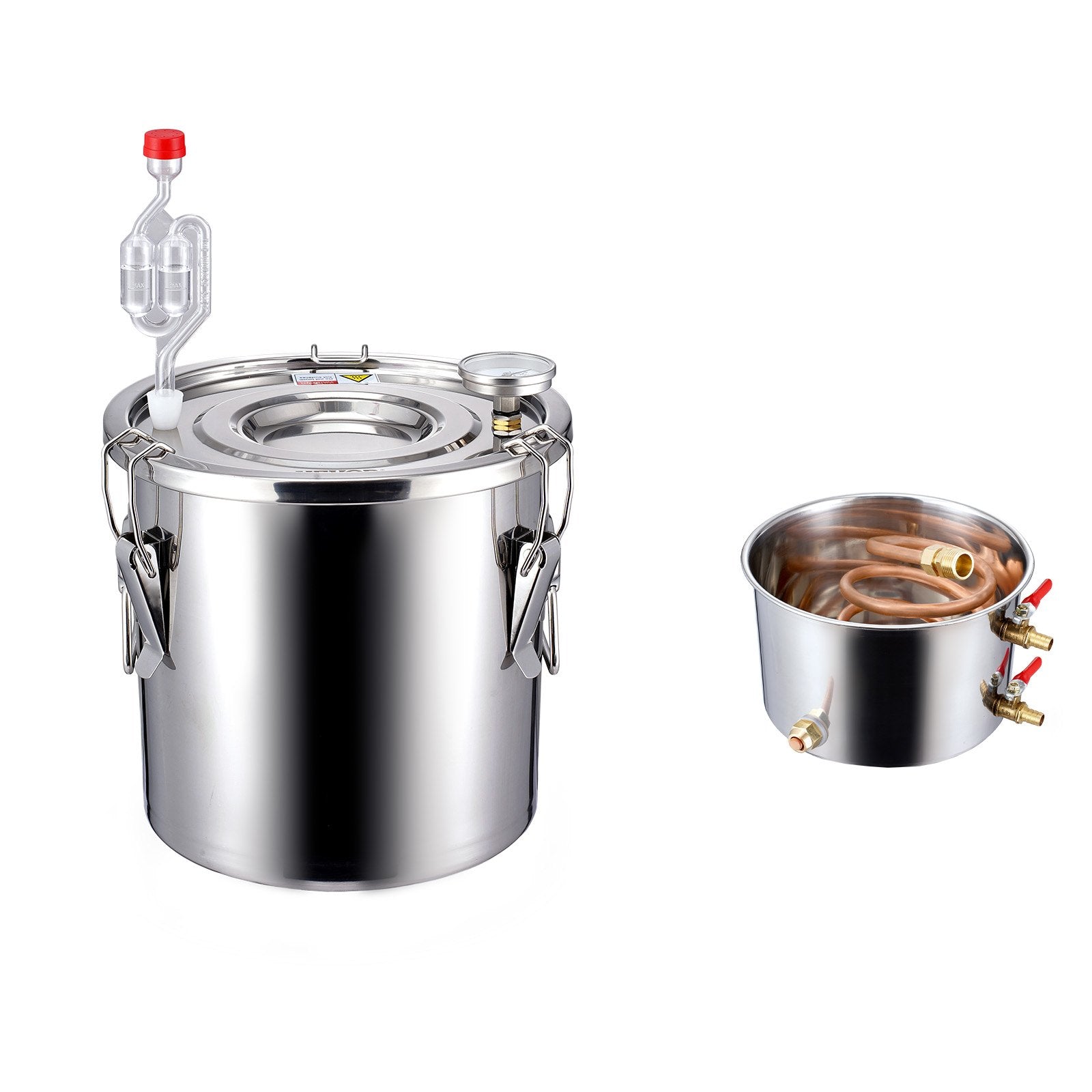 VEVOR Moonshine Still 3 Gal Water Alcohol Distiller Brewing Kit Stainless Steel 10