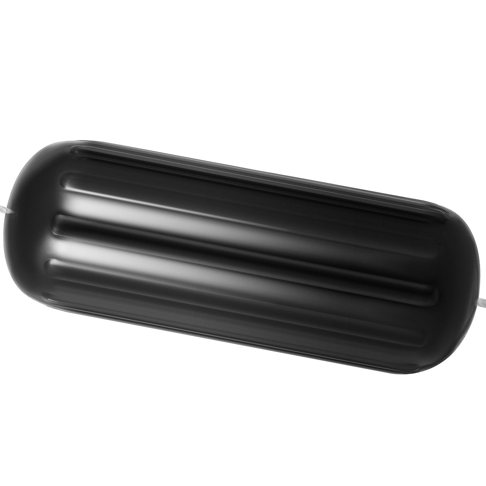 VEVOR Boat Fenders, 10" x 28" Ribbed Fender, 4 Pack Boat Bumpers, Hole Through Middle Ribbed Inflatable Boat Fender with 4 Ropes, for Pontoon Boat Sailboat, Ski Boat, Black 9