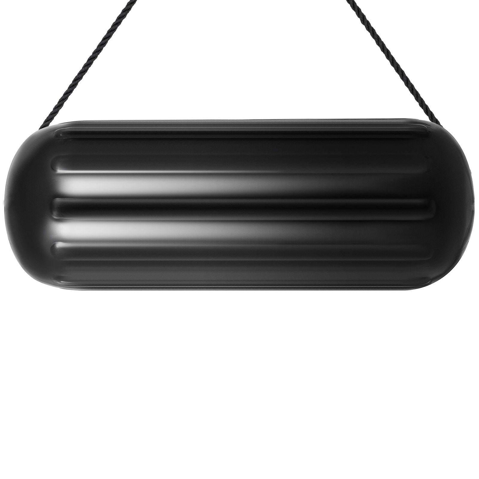 VEVOR Boat Fenders, 10" x 28" Ribbed Fender, 4 Pack Boat Bumpers, Hole Through Middle Ribbed Inflatable Boat Fender with 4 Ropes, for Pontoon Boat Sailboat, Ski Boat, Black 11