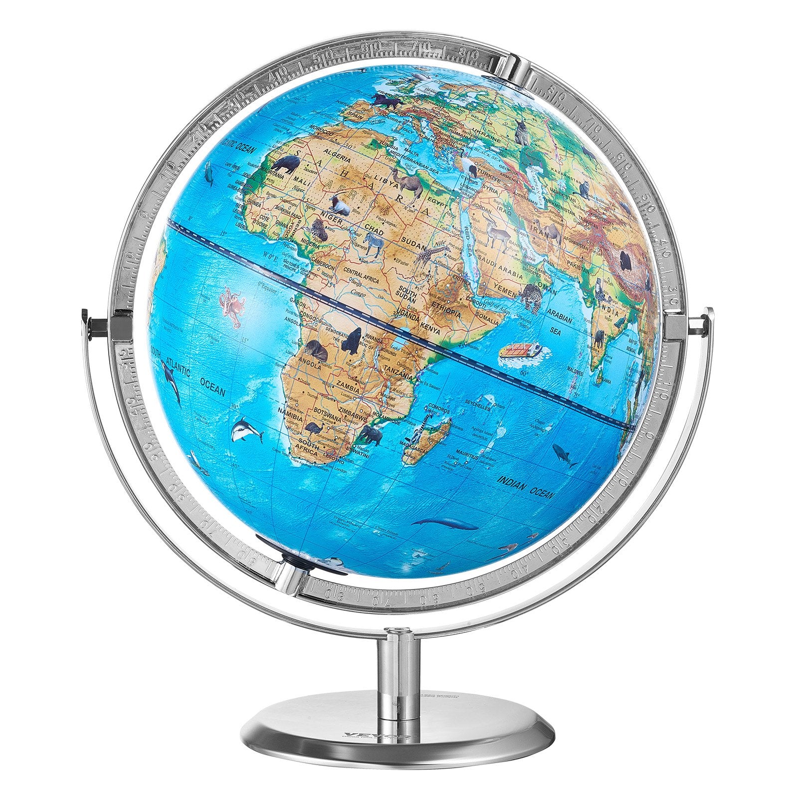 VEVOR Educational Globe for Kids, 254 mm, Interactive AR World Globe with AR Golden Globe APP LED Night Lighting Rotation, STEM Toy Gifts for Kids Compatible with Android or iOS Devices 10