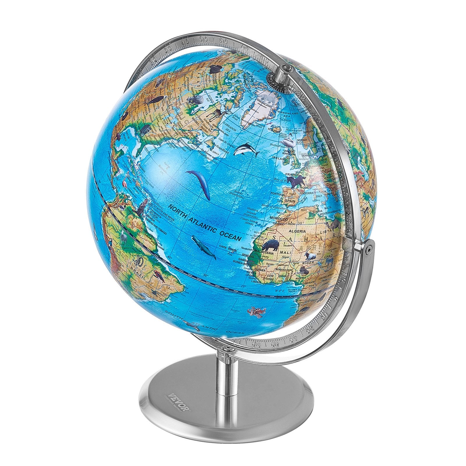 VEVOR Educational Globe for Kids, 254 mm, Interactive AR World Globe with AR Golden Globe APP LED Night Lighting Rotation, STEM Toy Gifts for Kids Compatible with Android or iOS Devices 11
