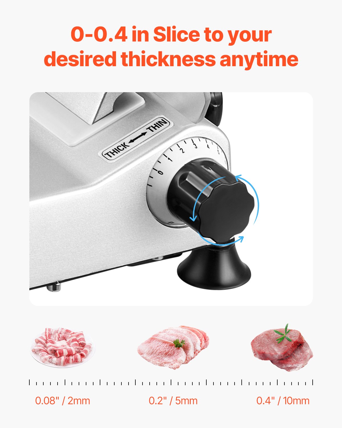 VEVOR Meat Slicer 180W 250 mm Electric Deli Food Slicer for Meat Bread Cheese 3