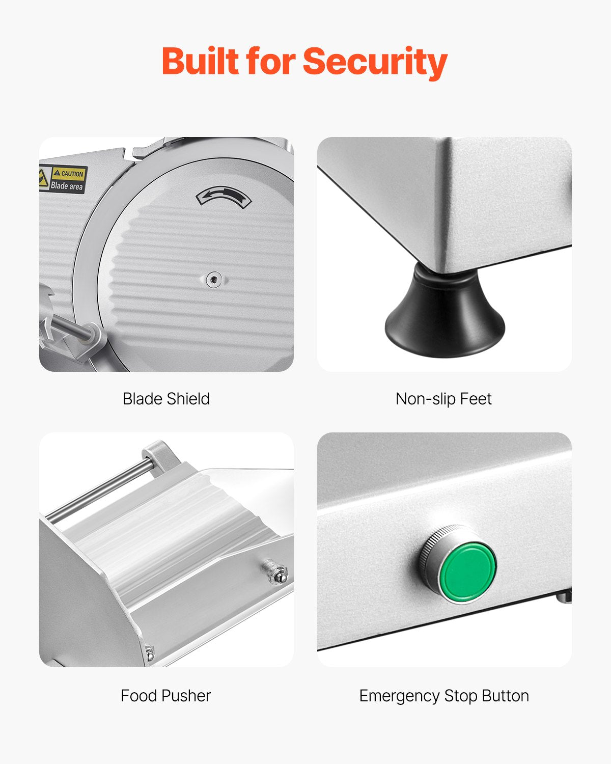 VEVOR Meat Slicer 180W 250 mm Electric Deli Food Slicer for Meat Bread Cheese 5