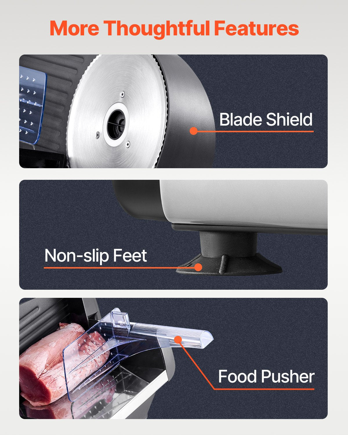 VEVOR Meat Slicer 180W 190 mm Electric Deli Food Slicer for Meat Bread Cheese 5
