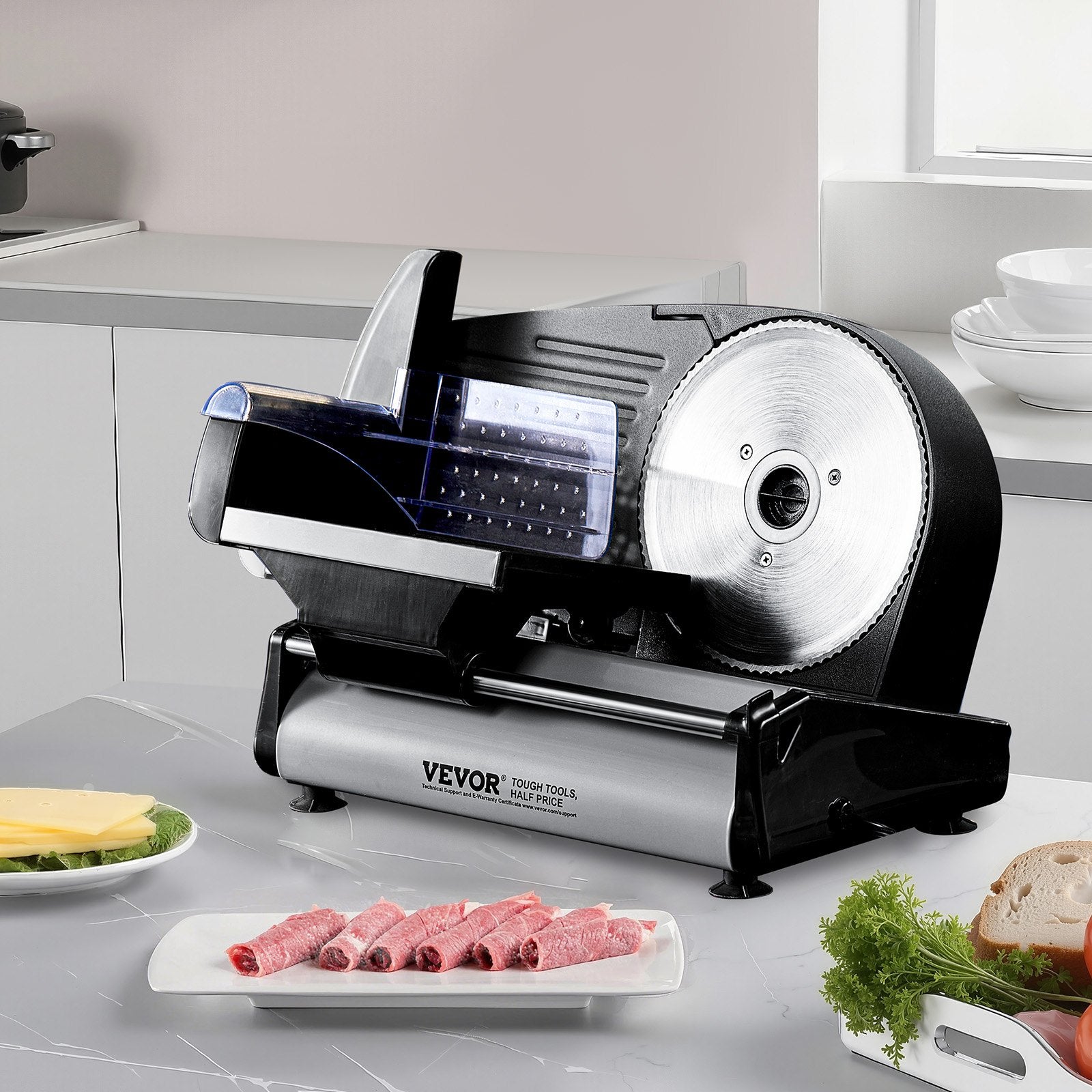VEVOR Meat Slicer 180W 190 mm Electric Deli Food Slicer for Meat Bread Cheese 7