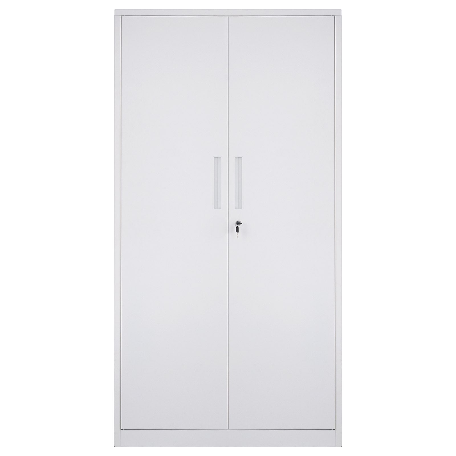 VEVOR Metal Storage Cabinet w/ 3 Keys Adjustable Shelves & Magnetic Door White 11