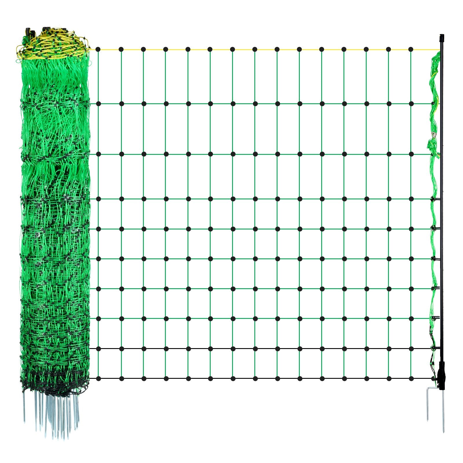 VEVOR Electric Fence Netting, 0.88 x 49.98 m, PE Net Fencing with Posts & Double-Spiked Stakes, Utility Portable Mesh for Goats, Sheep, Lambs, Deer, Hogs, Dogs, Used in Backyards, Farms, and Ranches 10