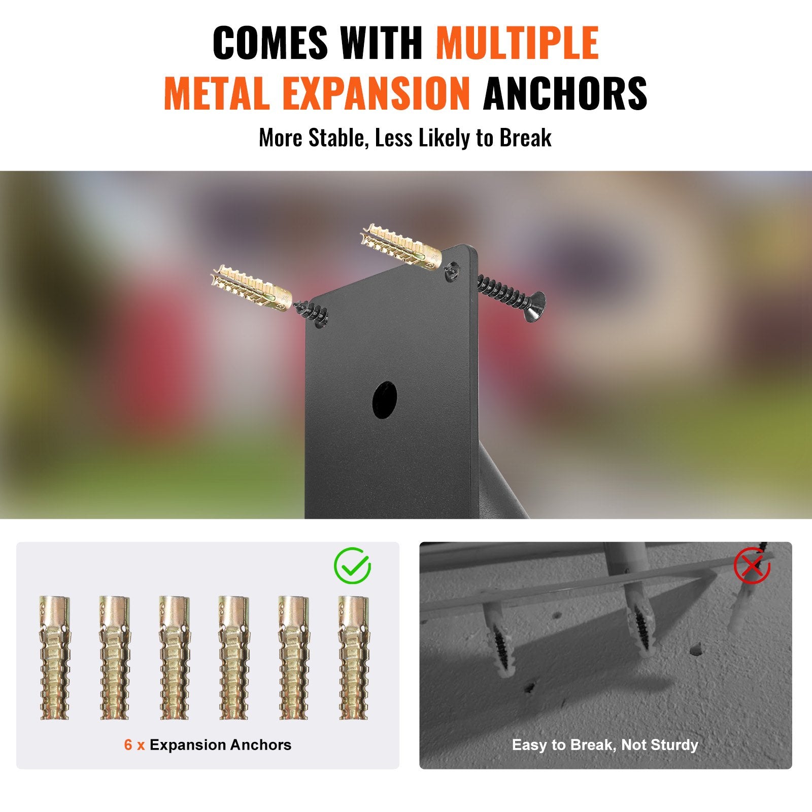 VEVOR Handrails for Outdoor Steps, 18.9" Length 1.3"Pipe Wall Mount Safety Railings for 1-2 Steps, Stair Handrail with Matte Black Finished,for Garden,Yard and Garage & Elderly,Pregnant Women, Disable 5