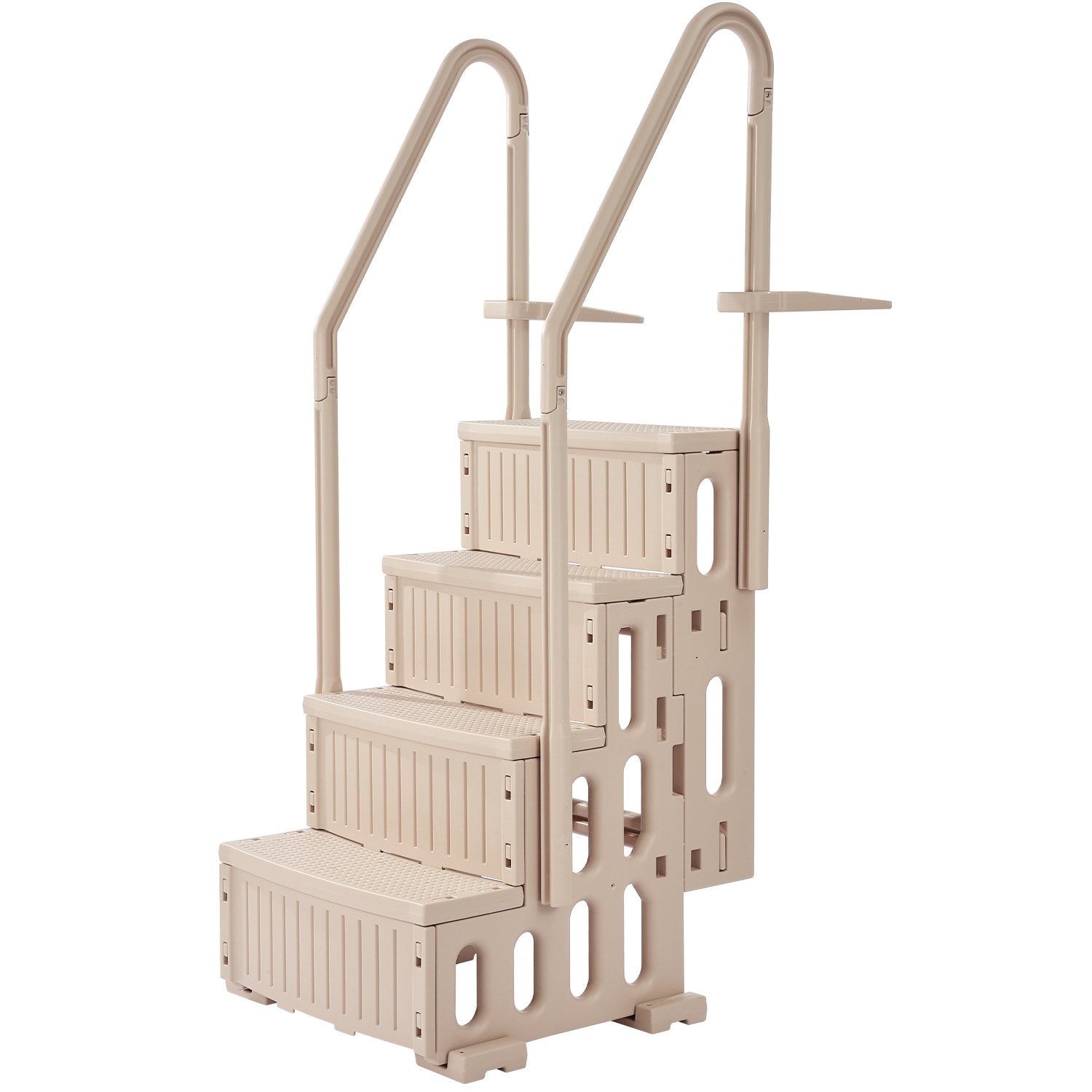 VEVOR 4-Step Taupe Robust Pool Ladder of 2 Handrails for 1219.2-1371.6 mm Pools