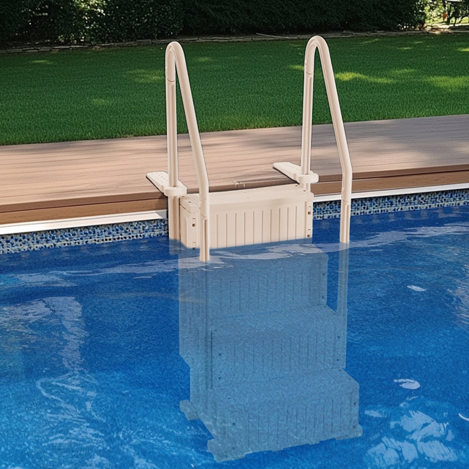 VEVOR 4-Step Taupe Robust Pool Ladder of 2 Handrails for 1219.2-1371.6 mm Pools 8