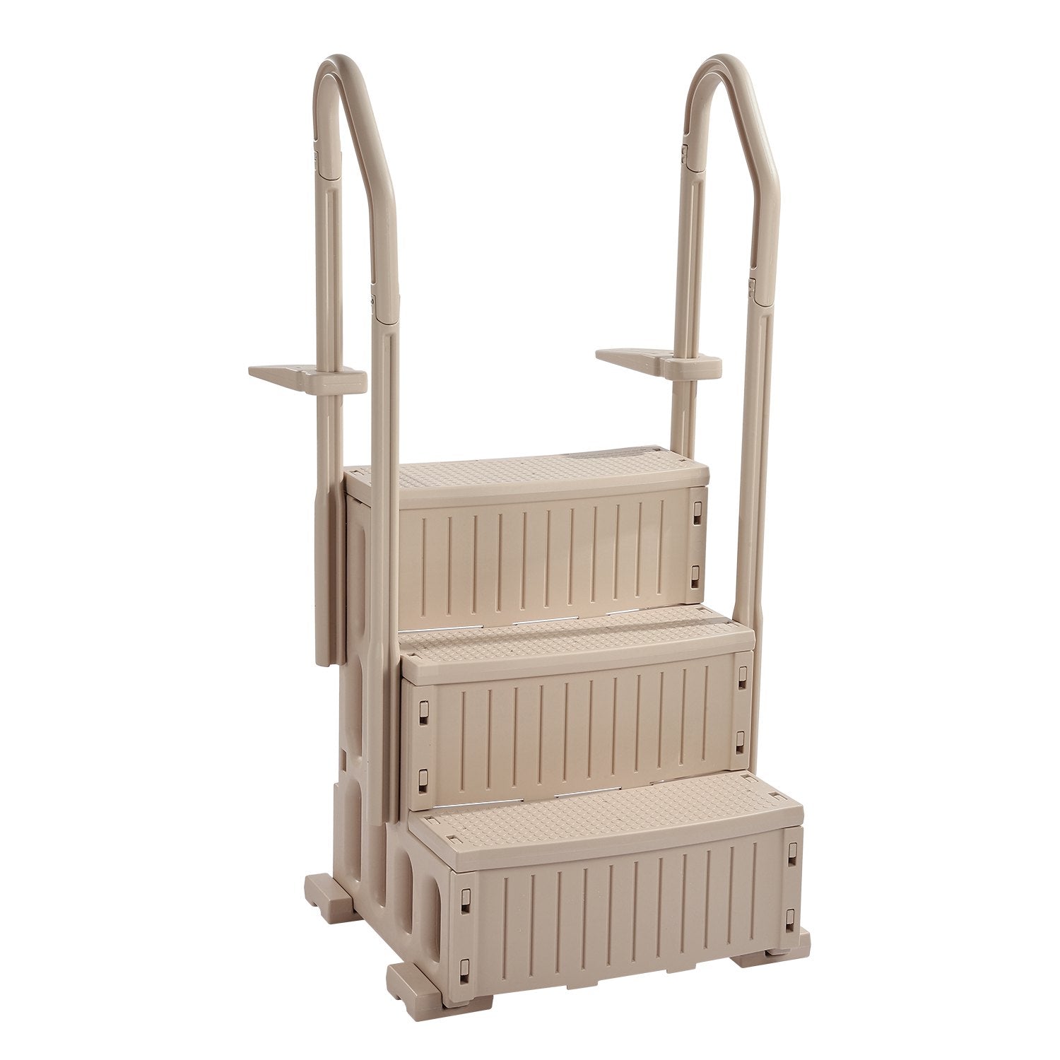 VEVOR 3-Step Taupe Robust Pool Ladder of 2 Handrails for 914.4-1219.2 mm Pools 9