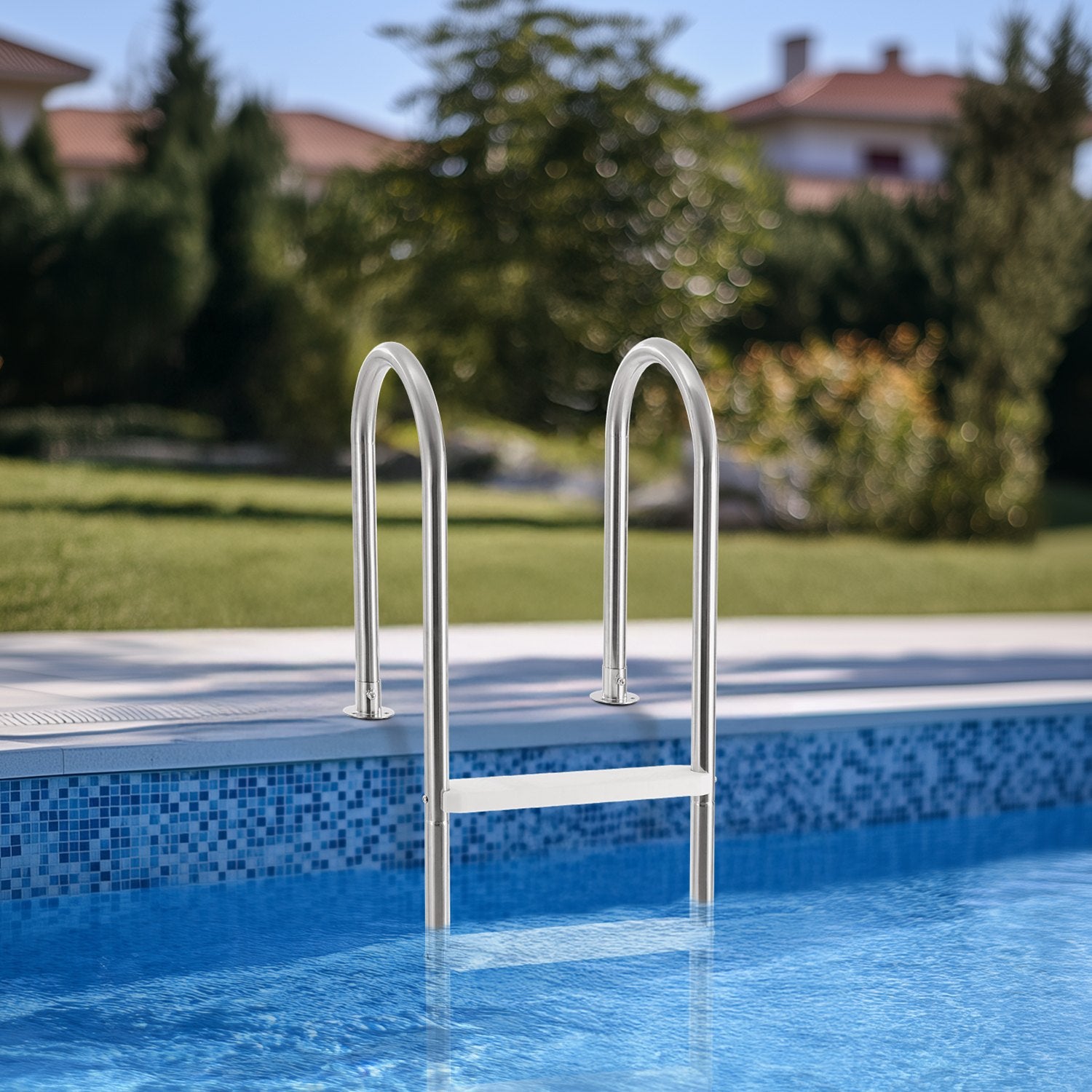VEVOR 4-Step Stainless Steel Pool Ladder of 2 Handrail for 1371.6 mm Decked Pool 8