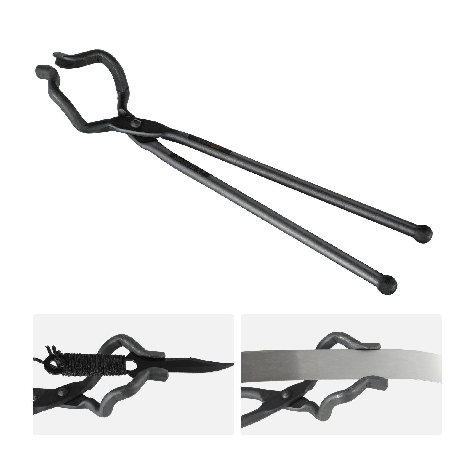VEVOR Blacksmith Tongs, 463mm Z V-Bit Tongs, Carbon Steel Forge Tongs with A3 Steel Rivets, for Knife Blades, Long Pieces, Circular Forgings, for Beginner and Seasoned Blacksmiths and Bladesmiths 9