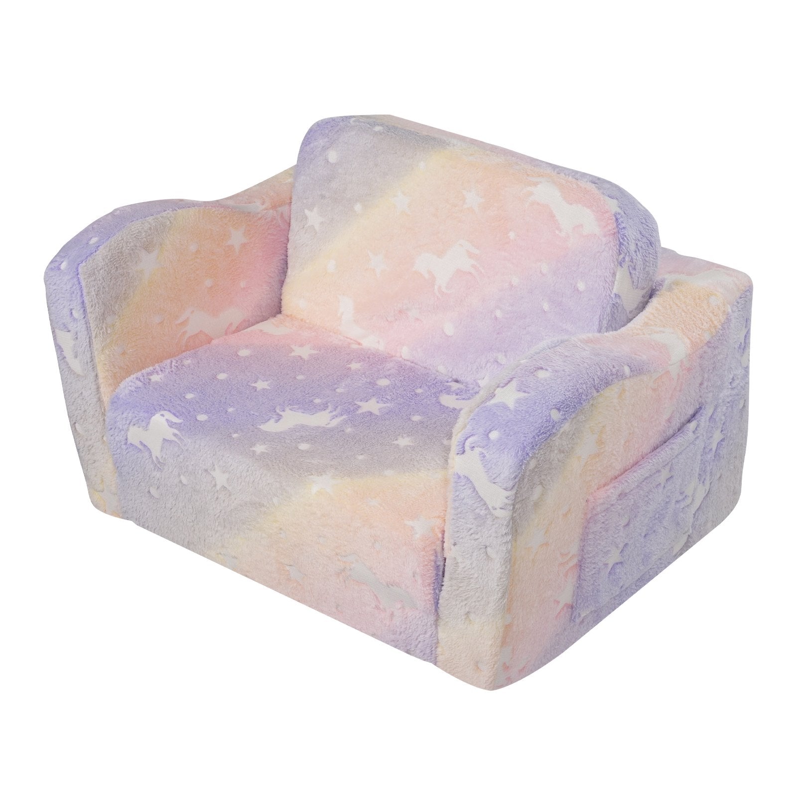 VEVOR Foldable Baby Chair 2-in-1 Baby Lounger Couch Glow in Dark Kids Sofa 9