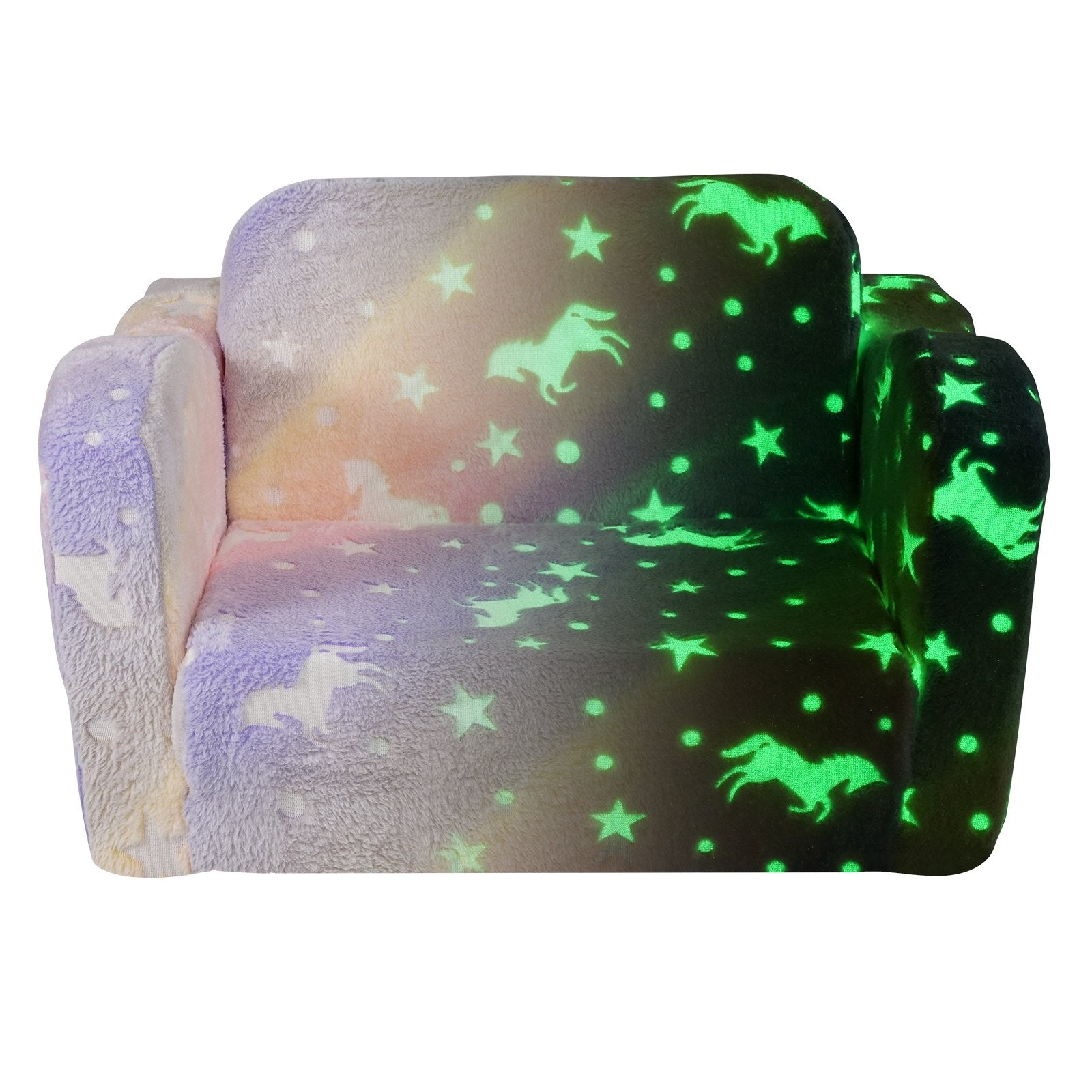 VEVOR Foldable Baby Chair 2-in-1 Baby Lounger Couch Glow in Dark Kids Sofa 10