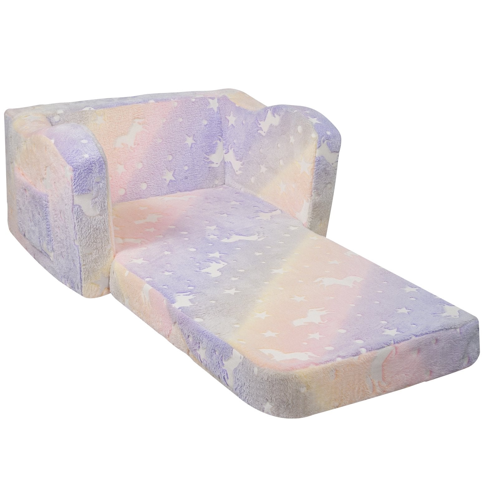 VEVOR Foldable Baby Chair 2-in-1 Baby Lounger Couch Glow in Dark Kids Sofa 11