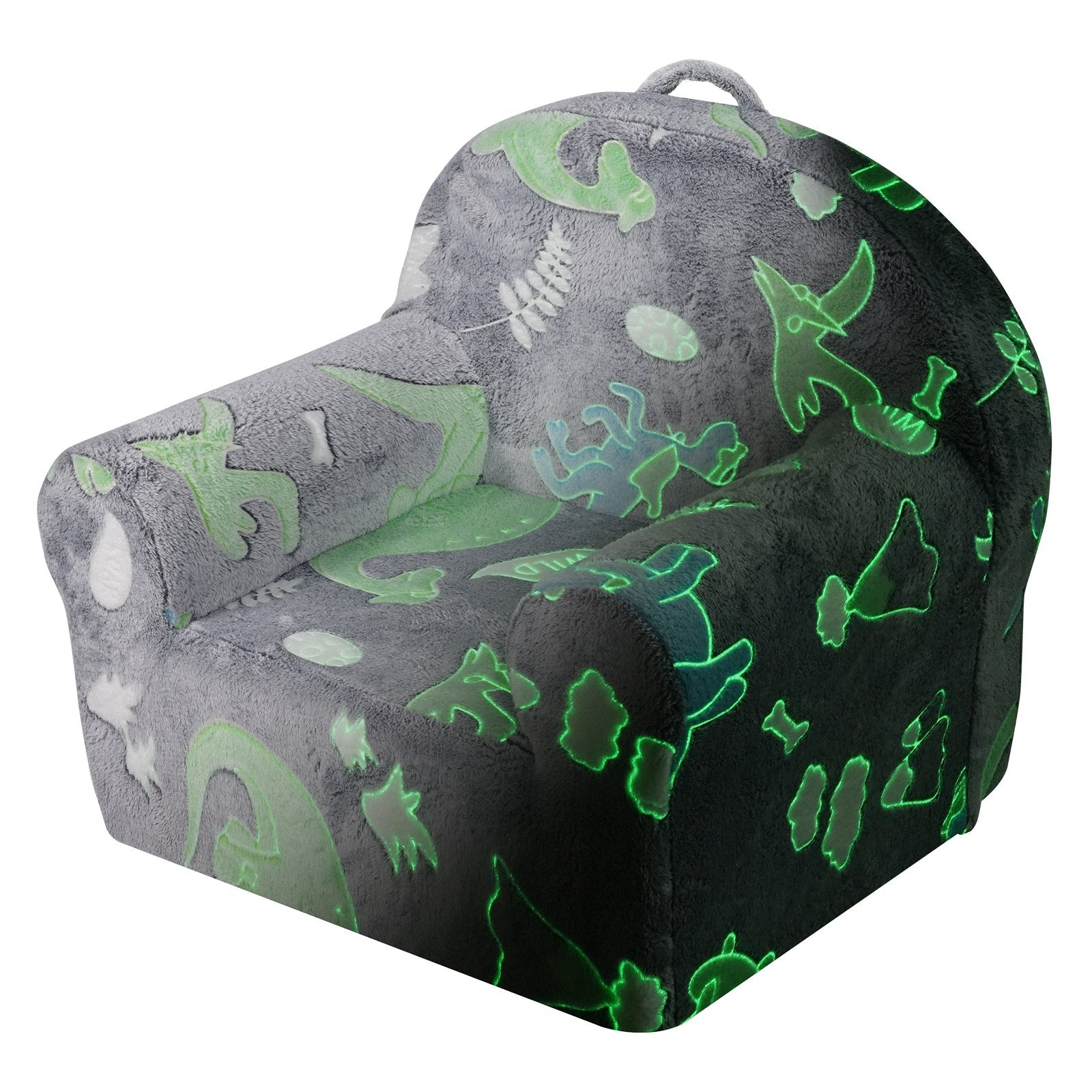 VEVOR Toddler Chair Glow in the Dark Plush Baby Chair Playroom Furniture Grey 9