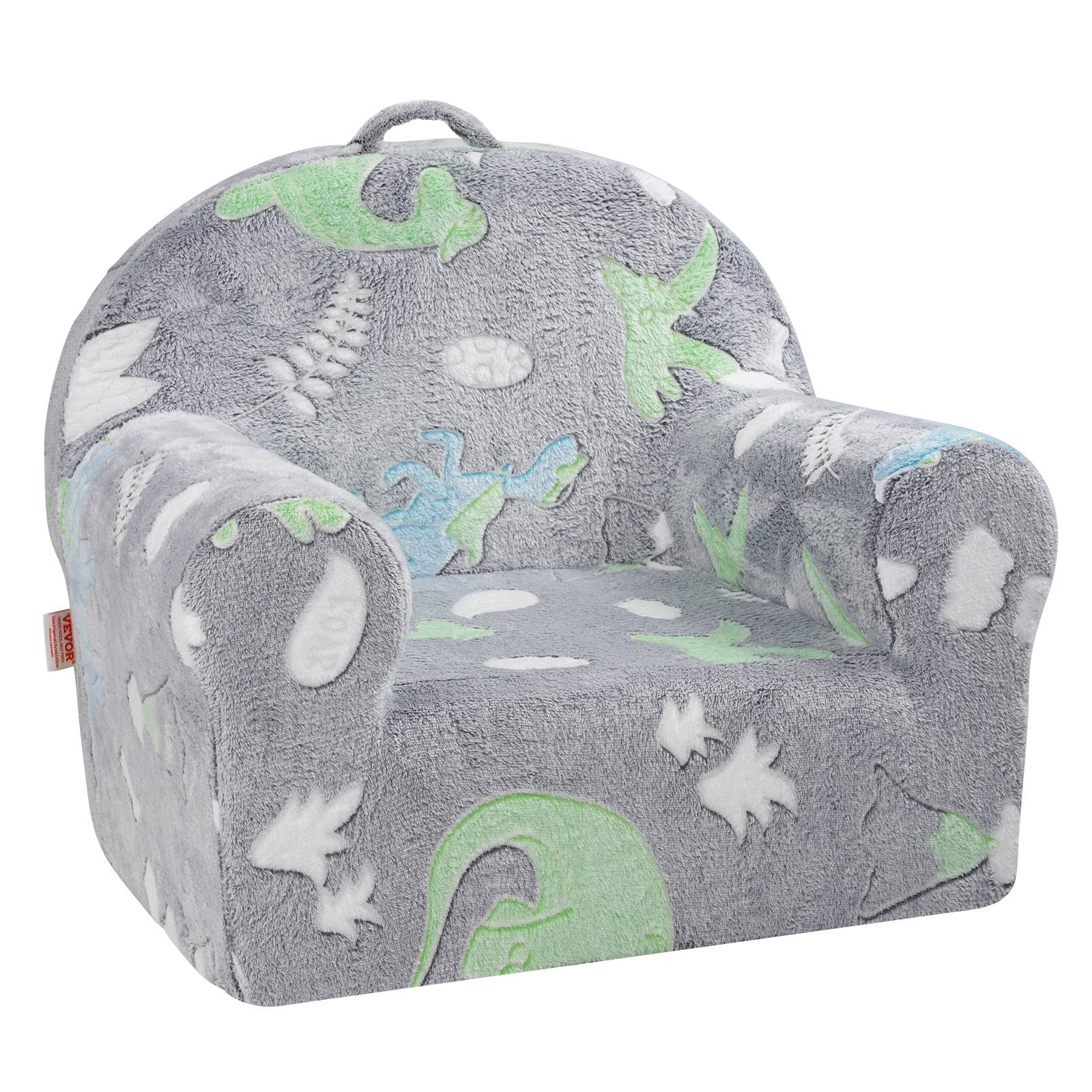 VEVOR Toddler Chair Glow in the Dark Plush Baby Chair Playroom Furniture Grey 10