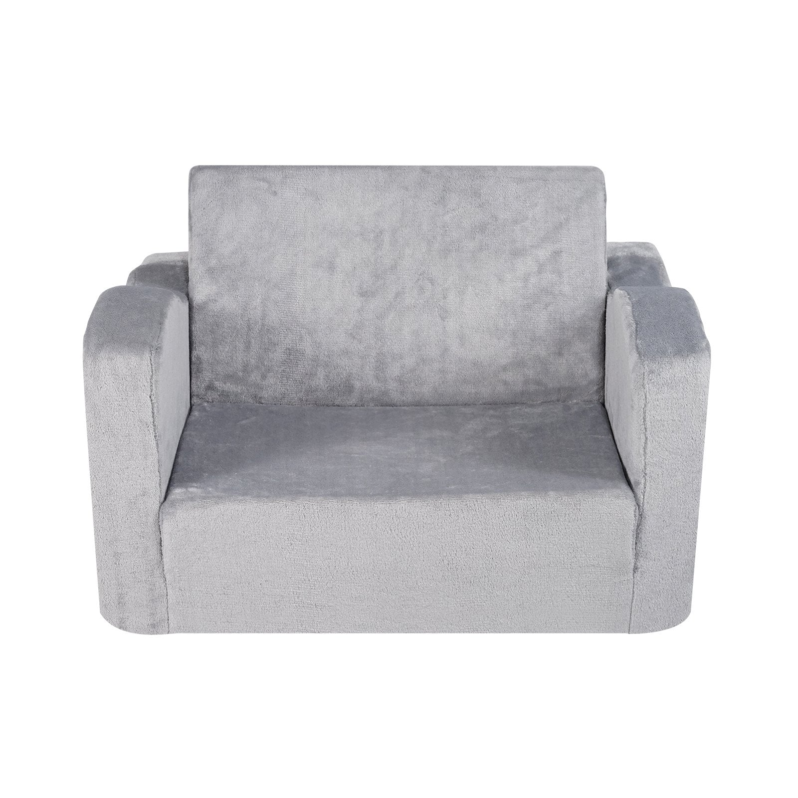 VEVOR Baby Chair Foldable 2-in-1 Comfy Baby Lounger Couch Kids Sofa Grey 10